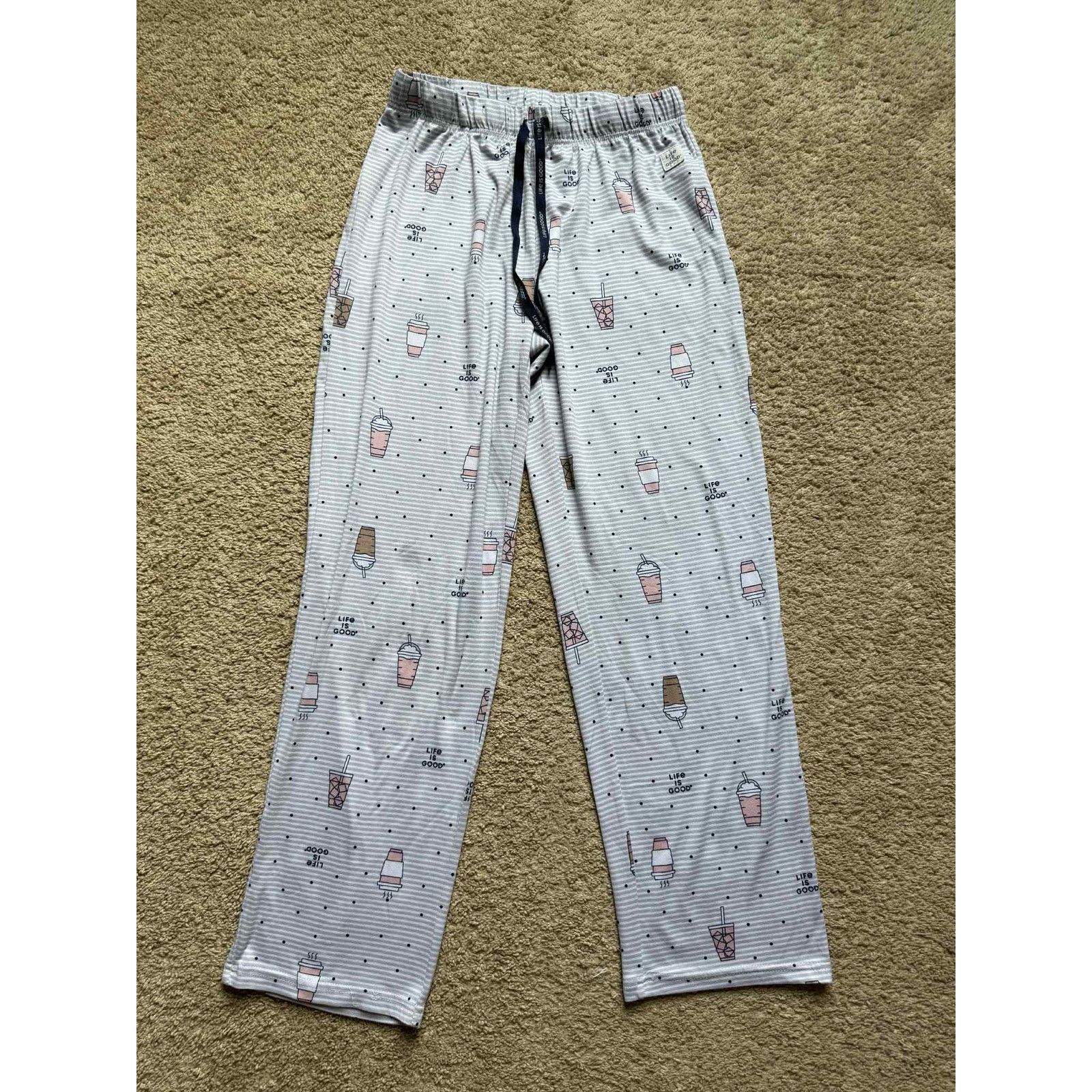 Life is Good Life is Good Sleep Polka Dot Milk Teas Pajama Pants Gray S Size 26" / US 2 / IT 38 - 2 Thumbnail