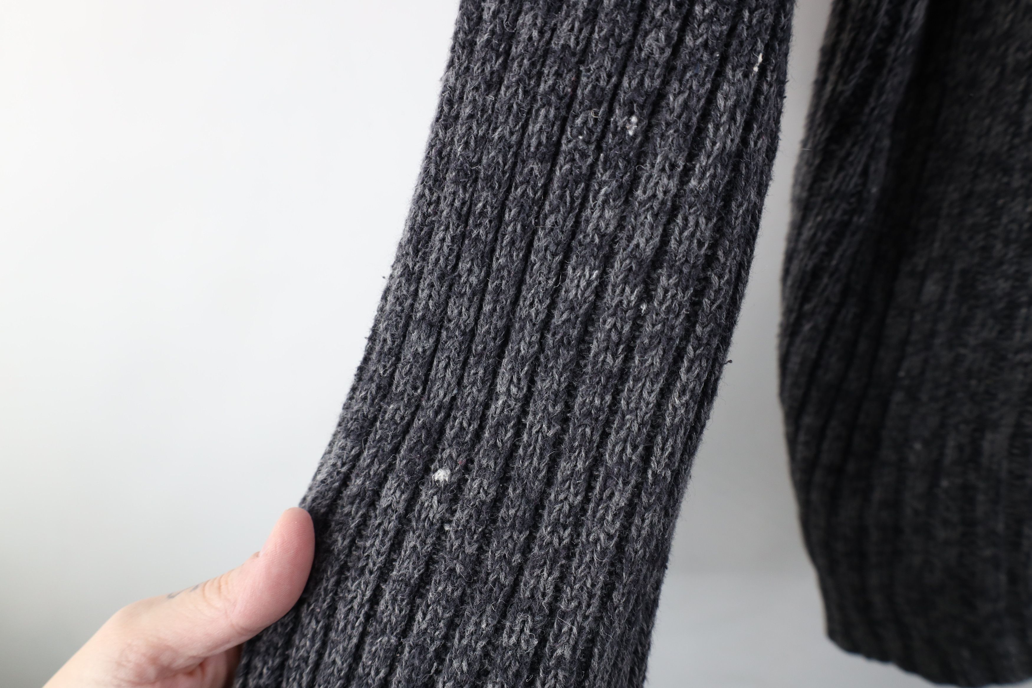 Vintage Vintage 90s Streetwear Ribbed Knit Henley Sweater Gray Size US XL / EU 56 / 4 - 7 Thumbnail