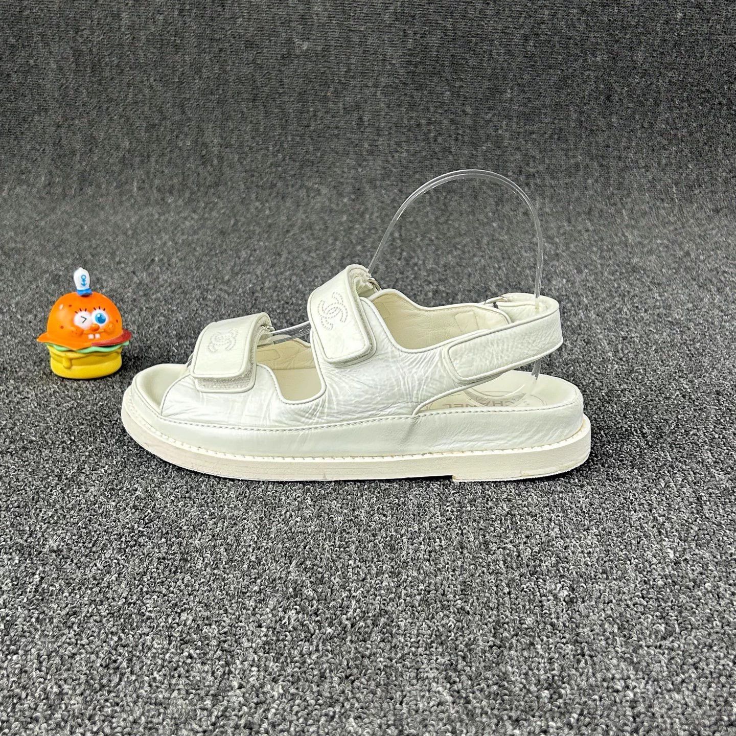 Chanel Chanel White CC Velcro Sandal 35.5 Size US 5 / IT 35 - 3 Thumbnail