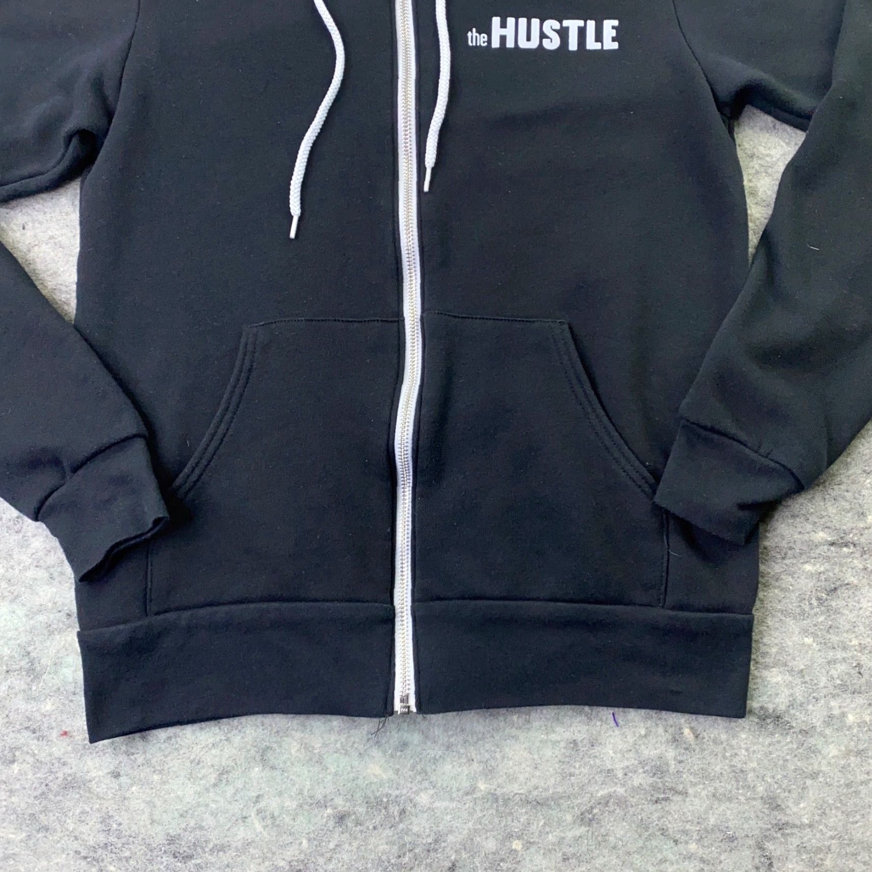 Vintage Bella + Canvas Hustle.Co Mens Hoodie Full Zip Black S Pockets Hooded Sweatshirt Sweatshirt Size US S / EU 44-46 / 1 - 6 Thumbnail