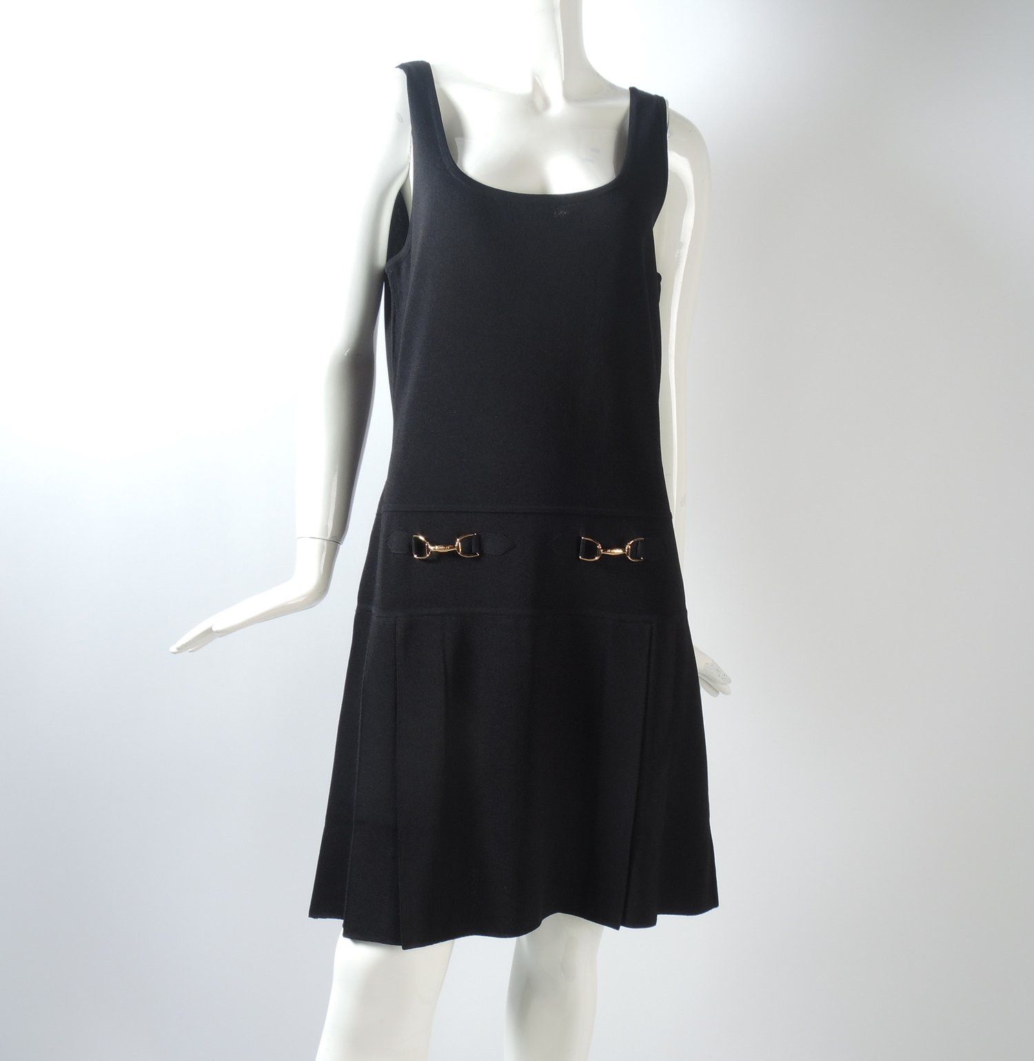 image of Boutique Moschino O1Smst1Ft0424 Pleated Tank Dress In Black, Women's (Size Large)
