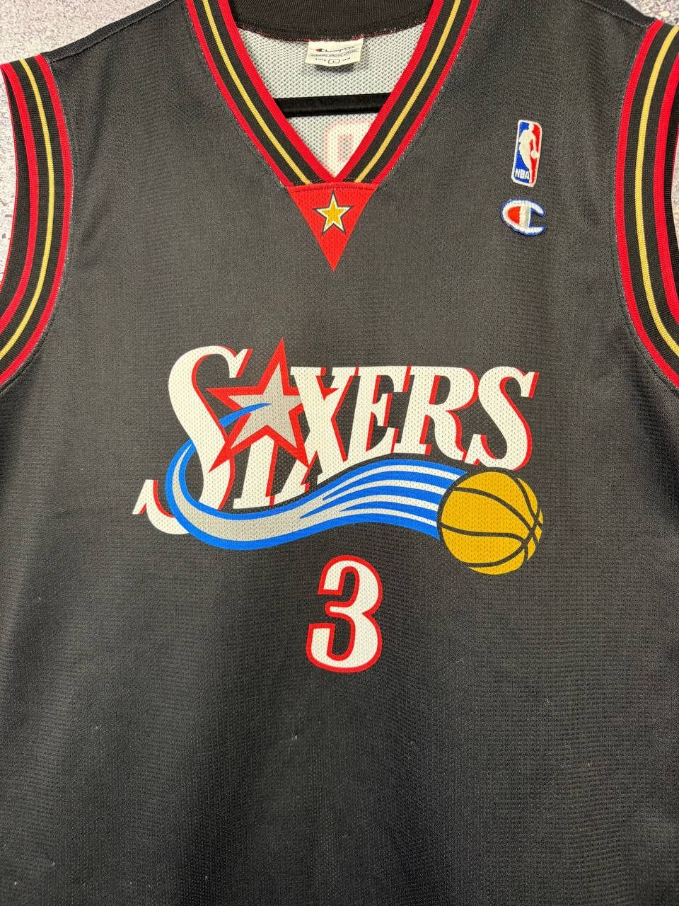 NBA #3 Allen Iverson 90's Champion Sixers Philadelphia Jersey Size US L / EU 52-54 / 3 - 6 Thumbnail