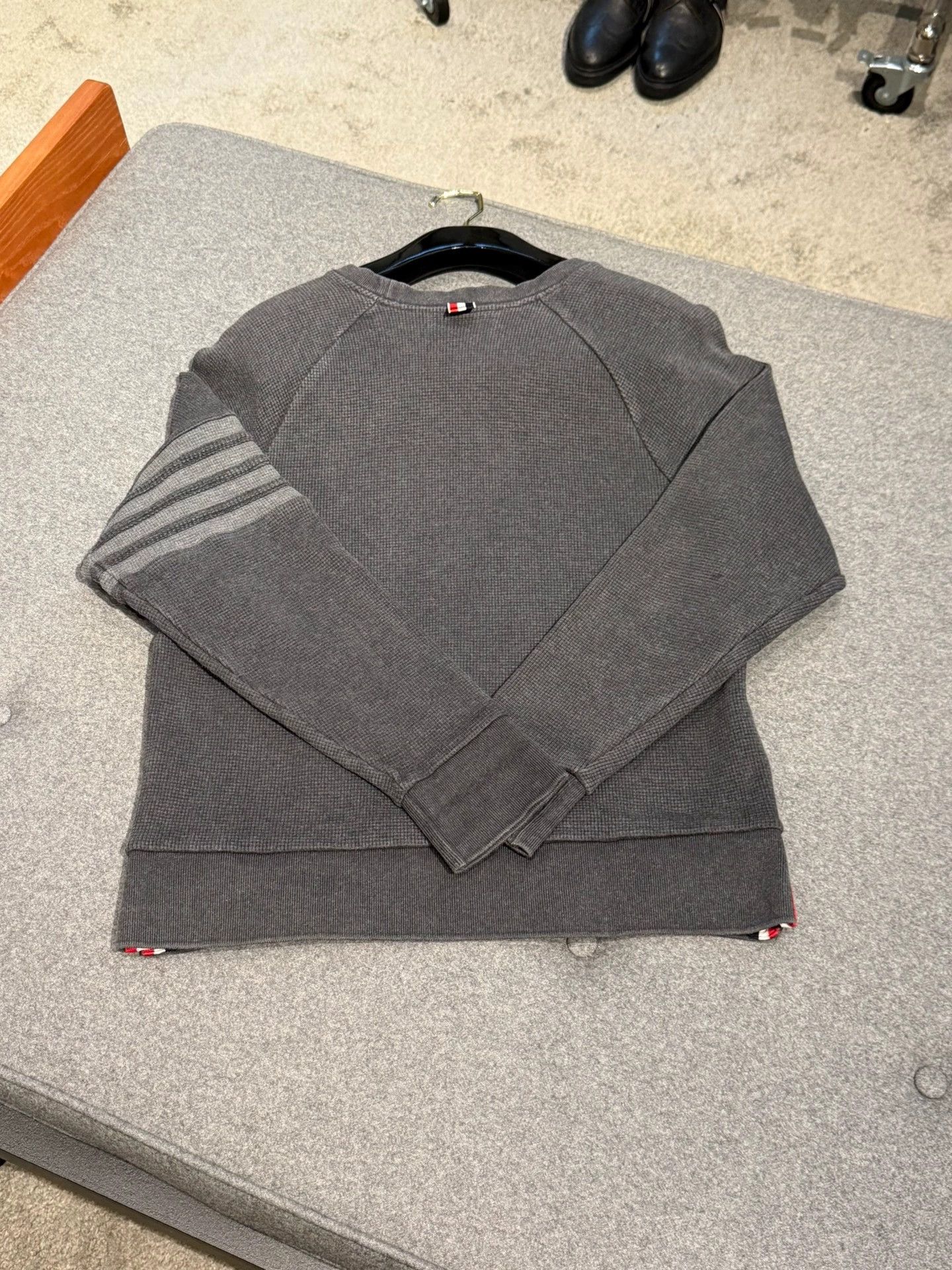 Thom Browne Thom Browne Charcoal Black Waffle Sweatshirt 3 98% New Size US L / EU 52-54 / 3 - 2 Thumbnail