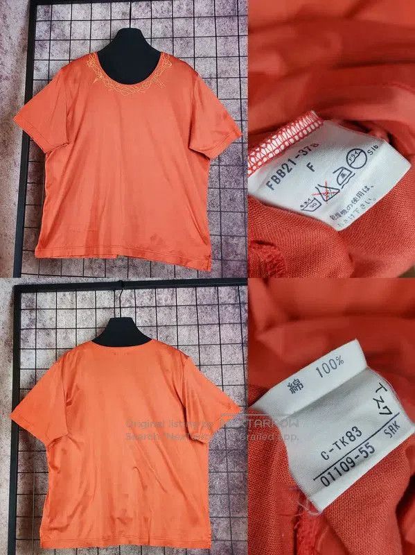 Burberry Burberry Red Cotton Logo Embroidered T-Shirt. Size M / US 6-8 / IT 42-44 - 2 Thumbnail