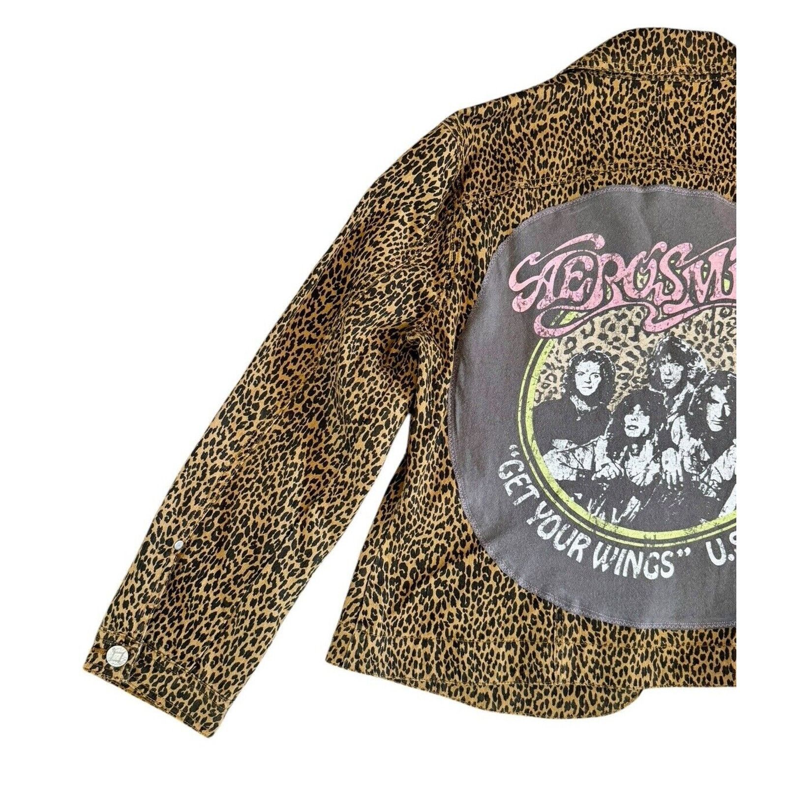 Other AEROSMITH Leopard Rhinestone Upcycled Retro Vintage Jacket Size XL / US 12-14 / IT 48-50 - 9 Thumbnail