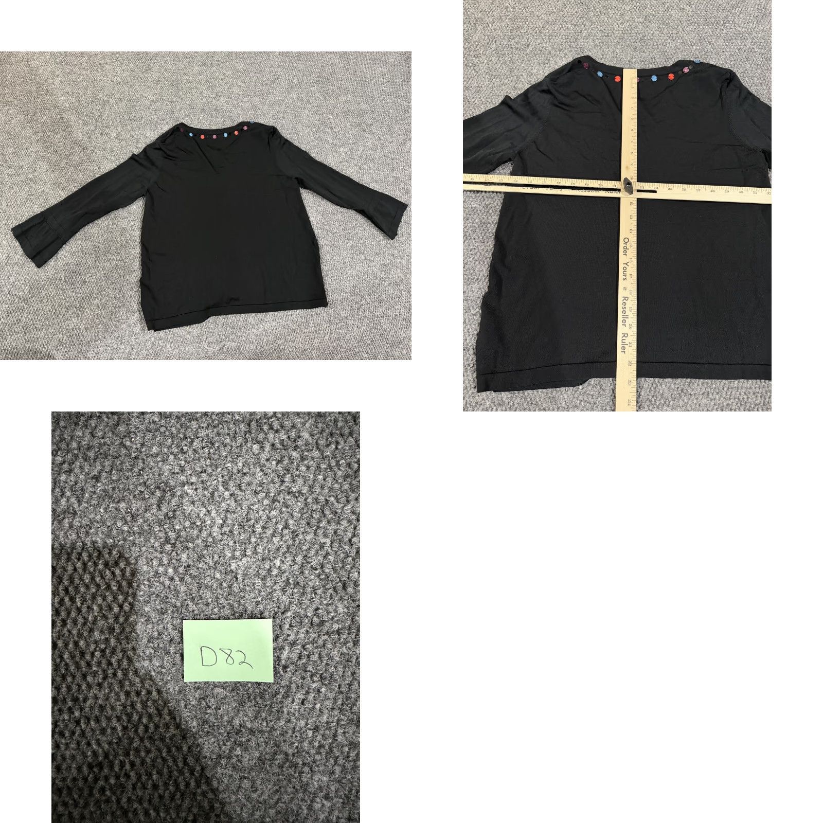 Coldwater Creek Coldwater Creek Cardigan Sweater Womens M Black Beaded Neck Button Front Crew Neck Lightweight Geometric Knit Size M / US 6-8 / IT 42-44 - 8 Thumbnail