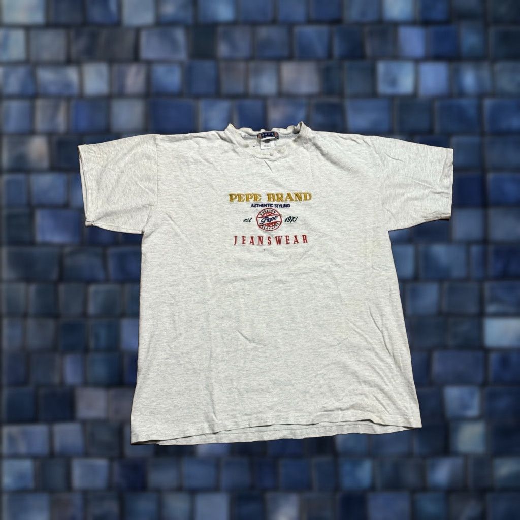 Pepe Jeans VINTAGE Pepe Jeans Single Stitch T-Shirt Mens XL Gray 90s Thrashed Shirts Size US XL / EU 56 / 4 - 1 Thumbnail