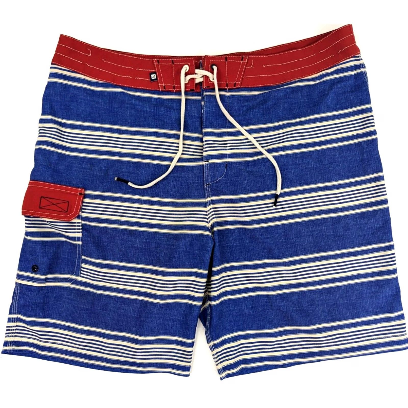 Sperry Sperry Top-Sider Board Shorts Swim Trunks Men 36 Blue Striped Stretch Nautical Beach Outdoor Preppy Size US 36 / EU 52 - 2 Thumbnail