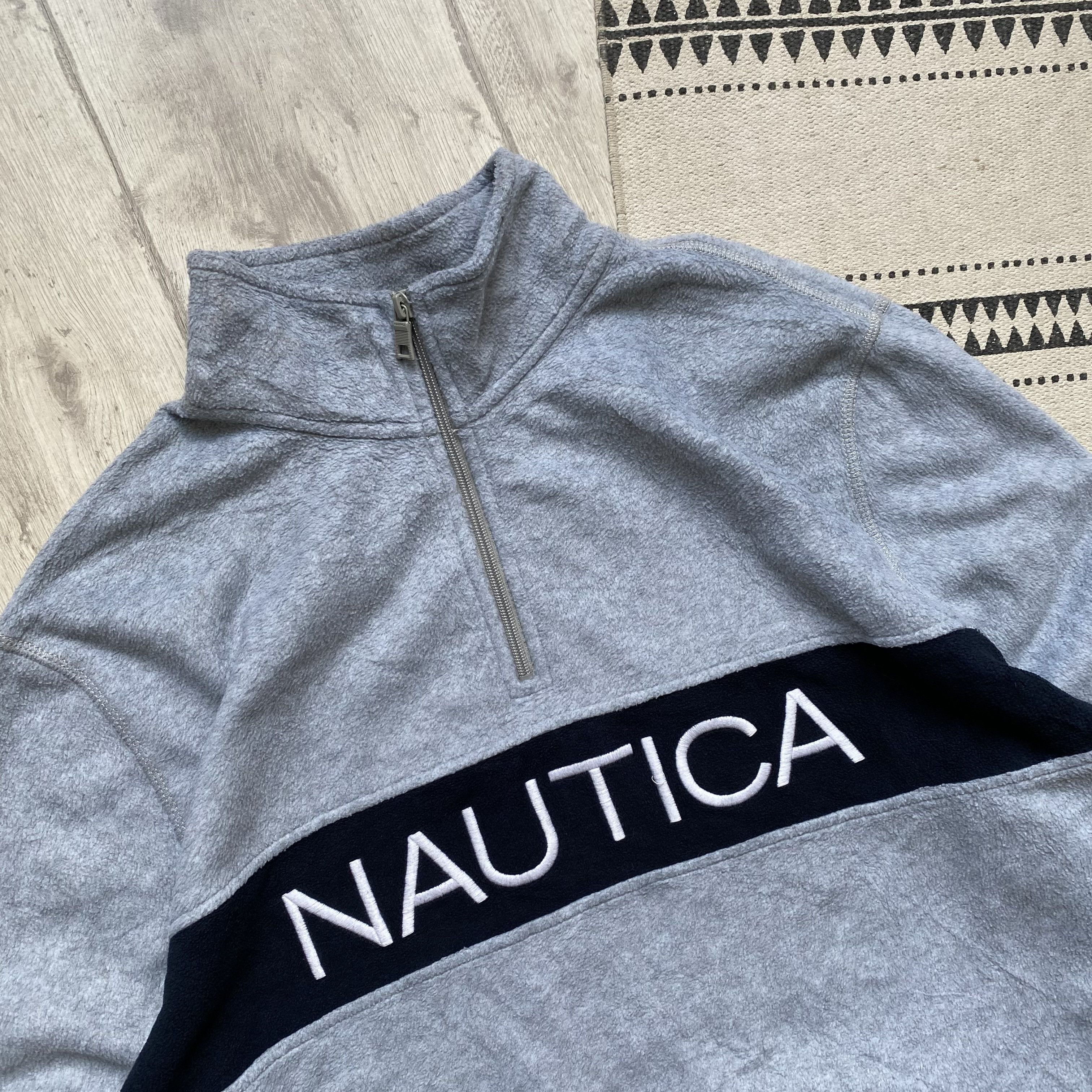 Nautica ⛷️ Vintage Nautica outdoor fleece sweater half zip big logo Size US XL / EU 56 / 4 - 2 Thumbnail