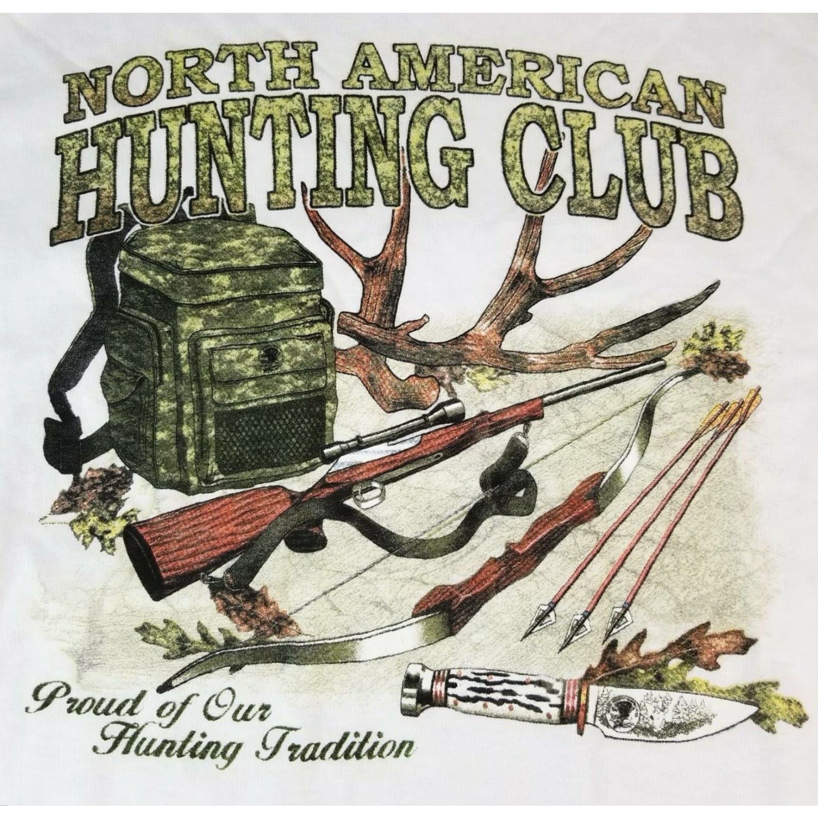 Vintage VINTAGE North American Hunting Club Shirt Mens XL White Outdoors Nature 90s TEE Size US XL / EU 56 / 4 - 2 Thumbnail