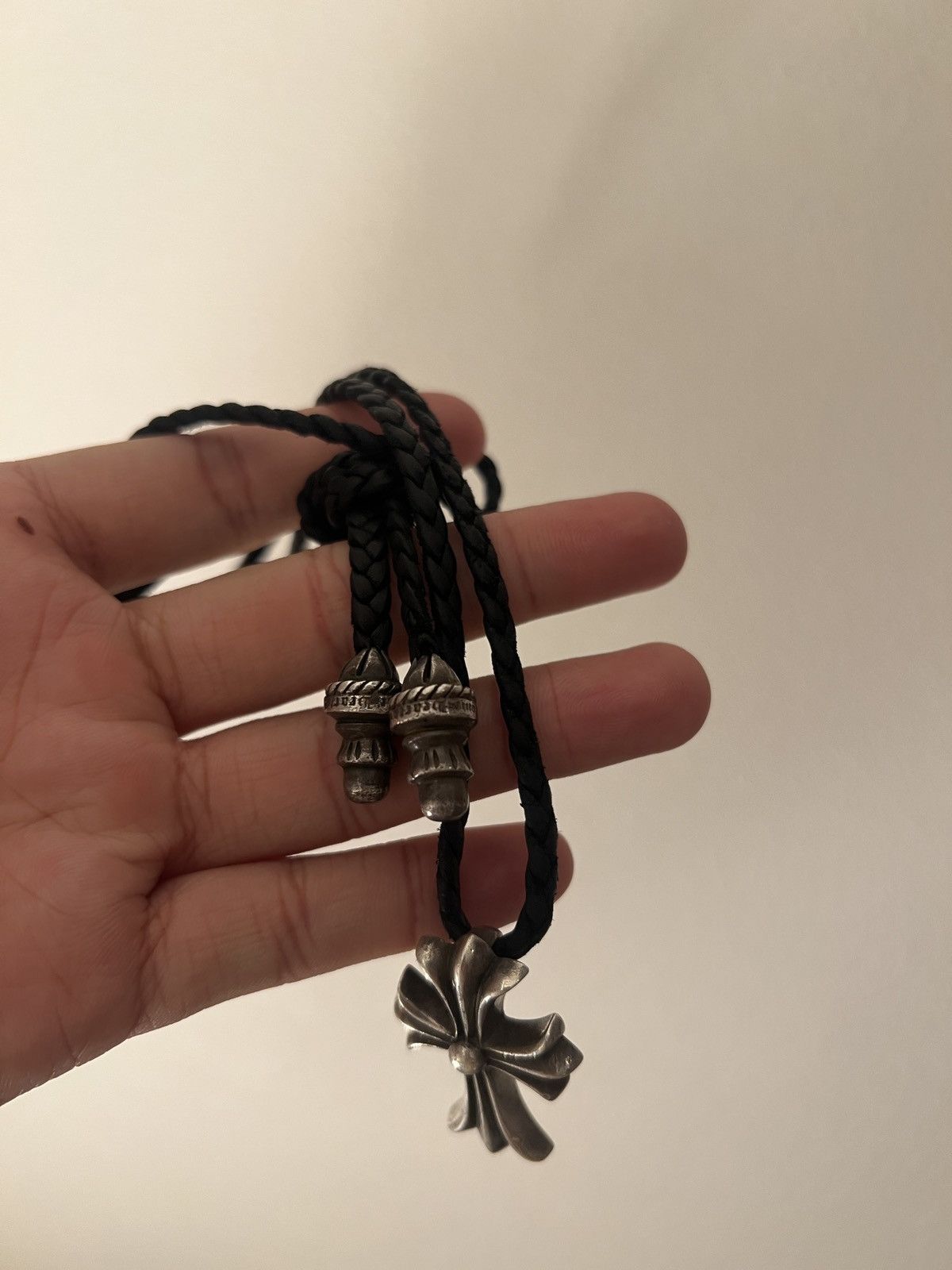 Chrome Hearts Chrome Hearts Small CH Cross Pendant with Bale Leather Braid Size ONE SIZE - 5 Thumbnail