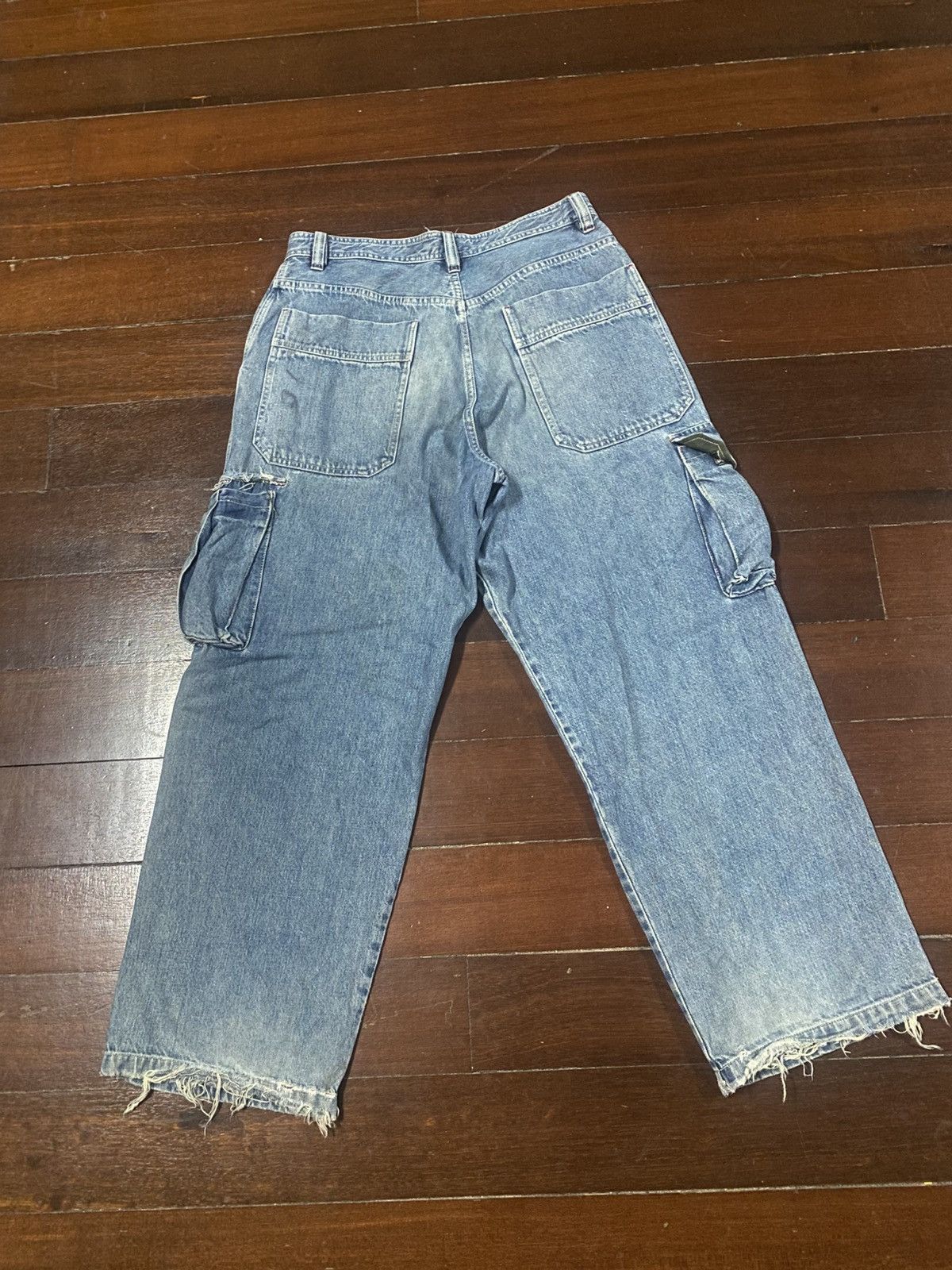 Japanese Brand Hawaiian Piko Jeans Cargo baggy distressed wide leg Size US 35 - 12 Thumbnail
