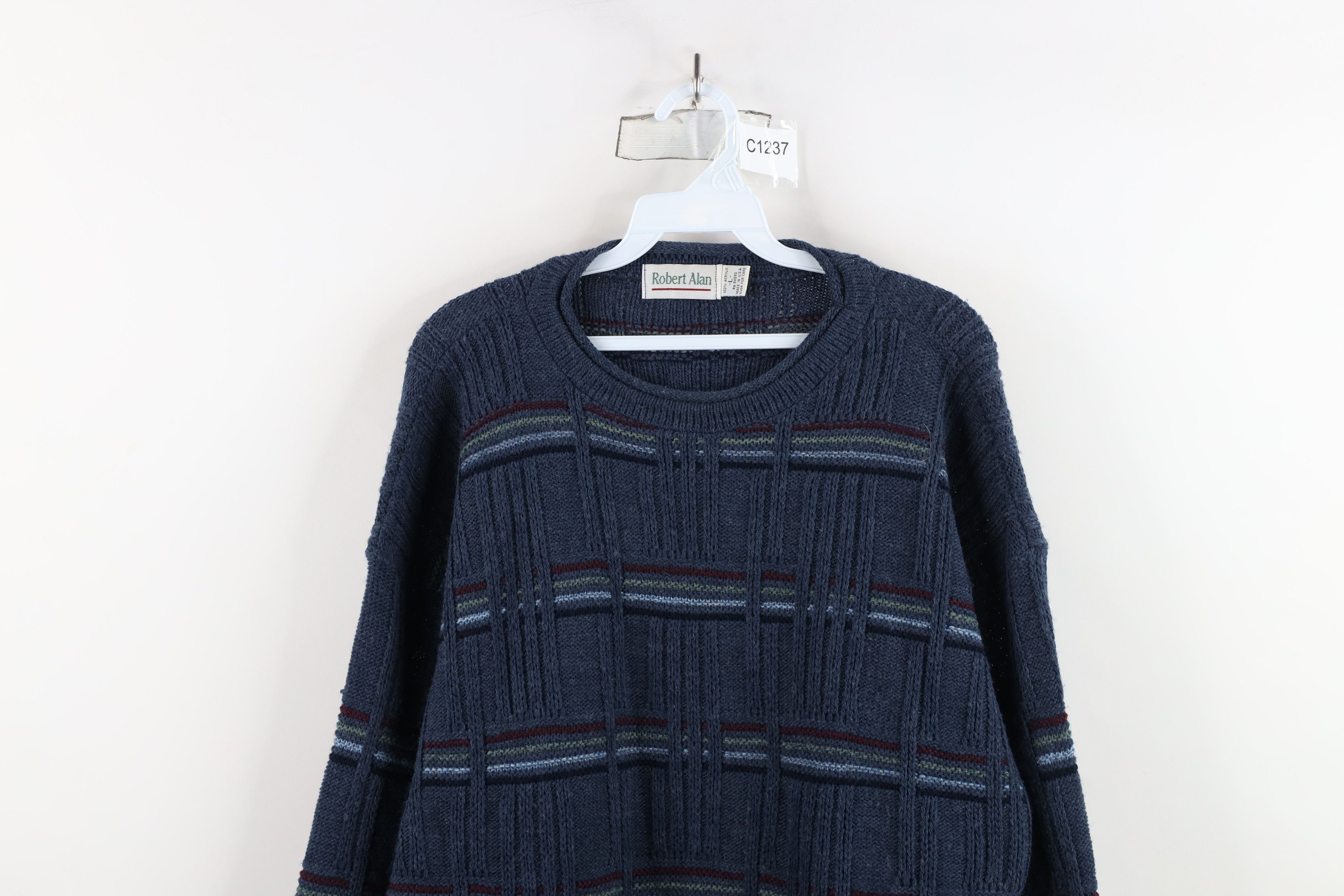 Vintage Vintage 90s Streetwear Textured Marled Knit Sweater USA Size US L / EU 52-54 / 3 - 2 Thumbnail