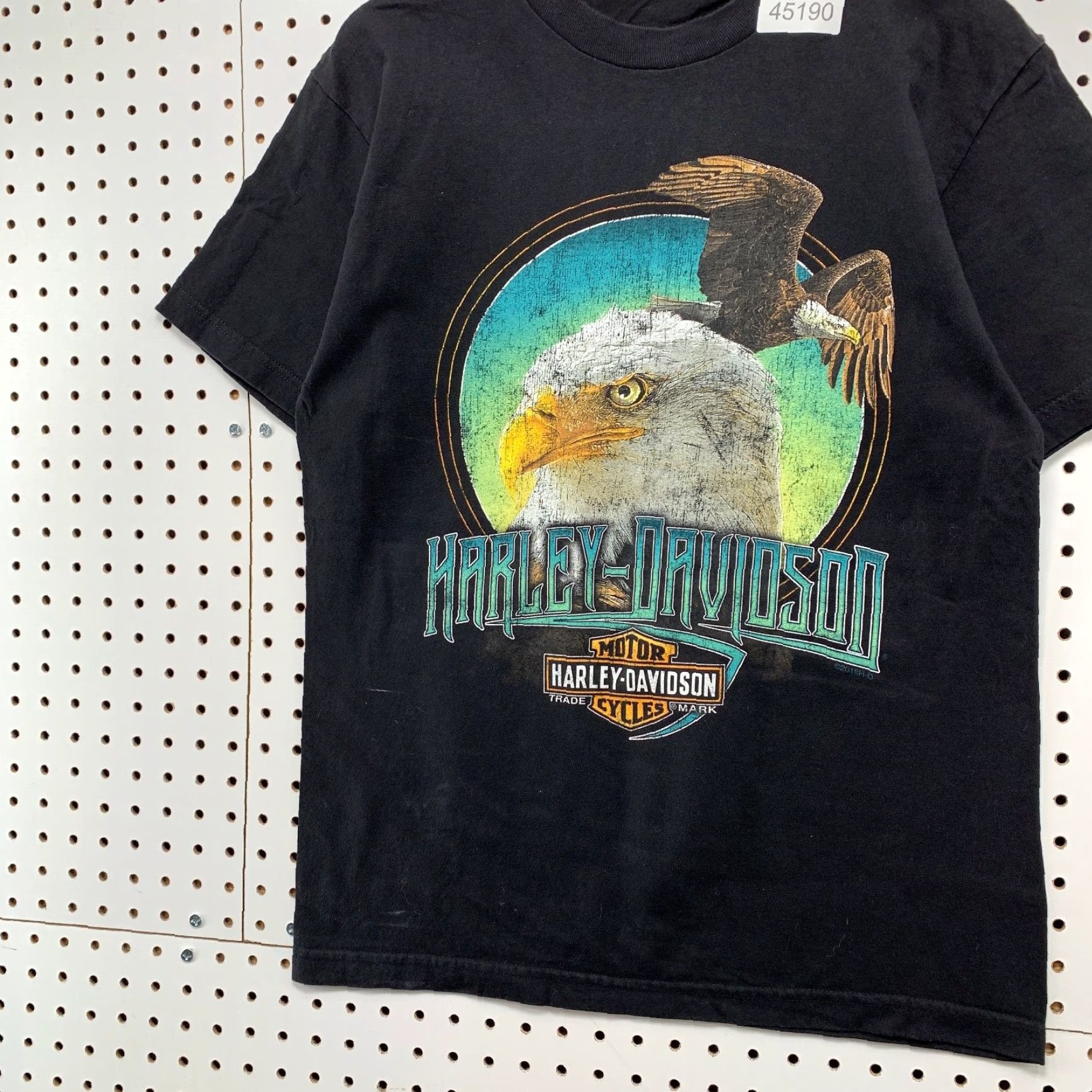 Harley Davidson VINTAGE Harley-Davidson Eagle Shirt Men M Black Graphic Print Crew Neck Short Sleeve T-Shirt United States 2000s Motorcycle Biker Bird 90s Mens Size US M / EU 48-50 / 2 - 4 Thumbnail