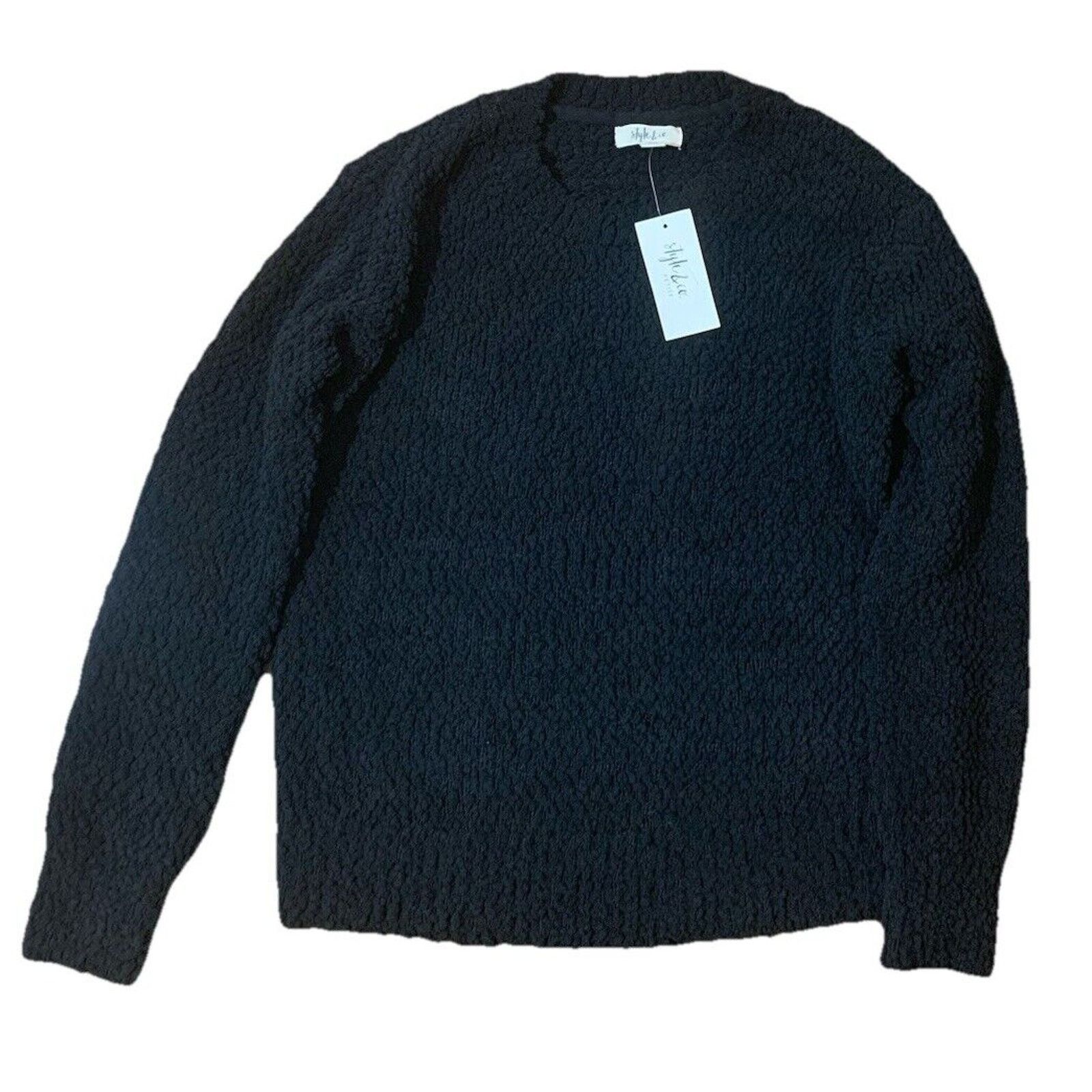 Other Style & Co Black Cozy Chenille Sweater Petite S, NWT Size S / US 4 / IT 40 - 2 Thumbnail