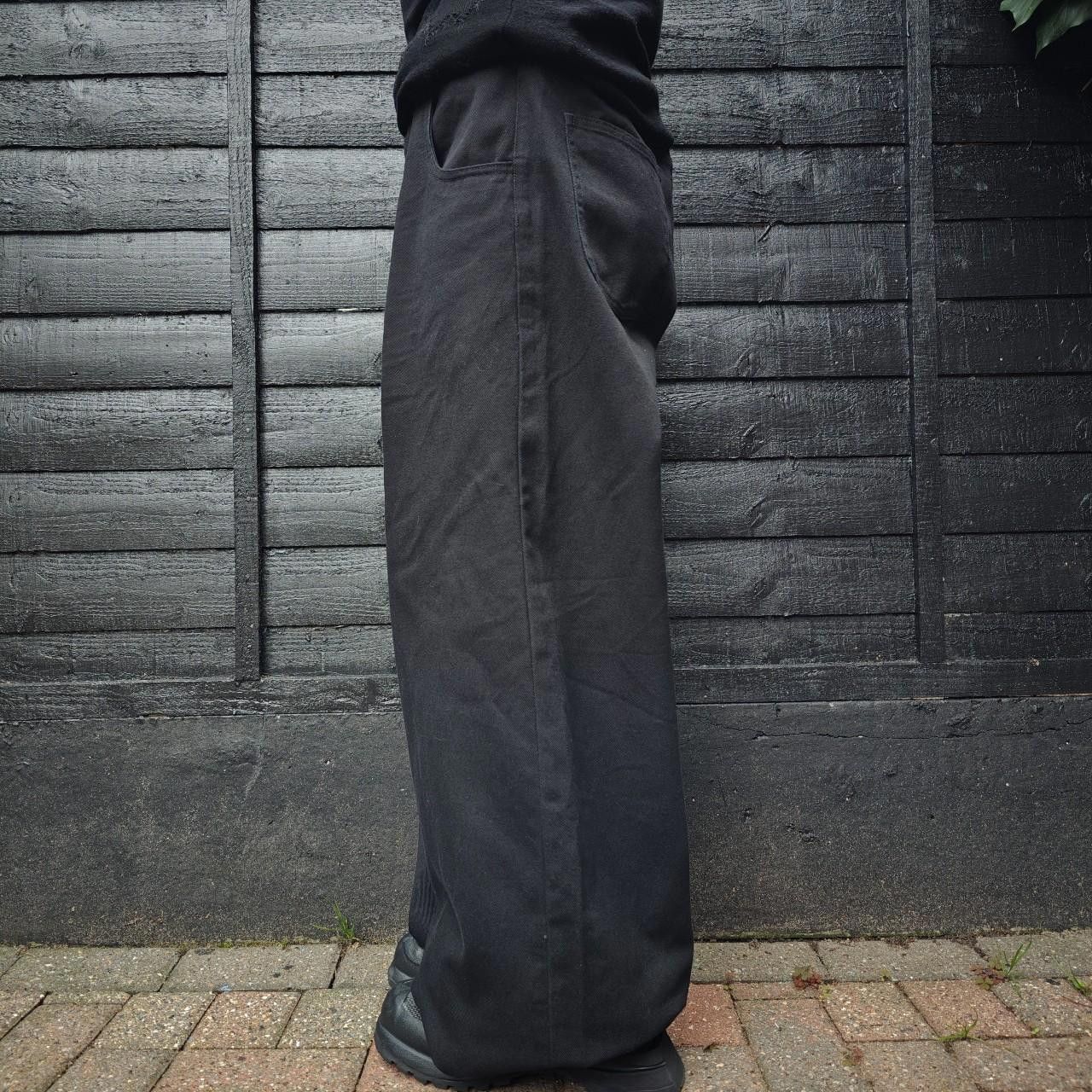 Other Black Ultra Wide Leg Canvas Trousers Size US 31 - 3 Thumbnail