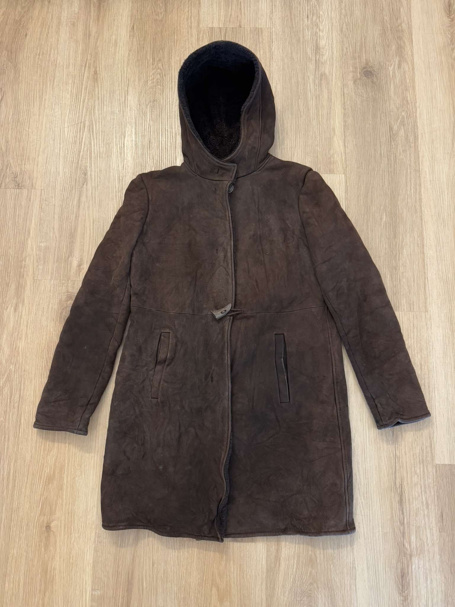 Jil Sander leather fur coat vintage 90s archive size 38 M