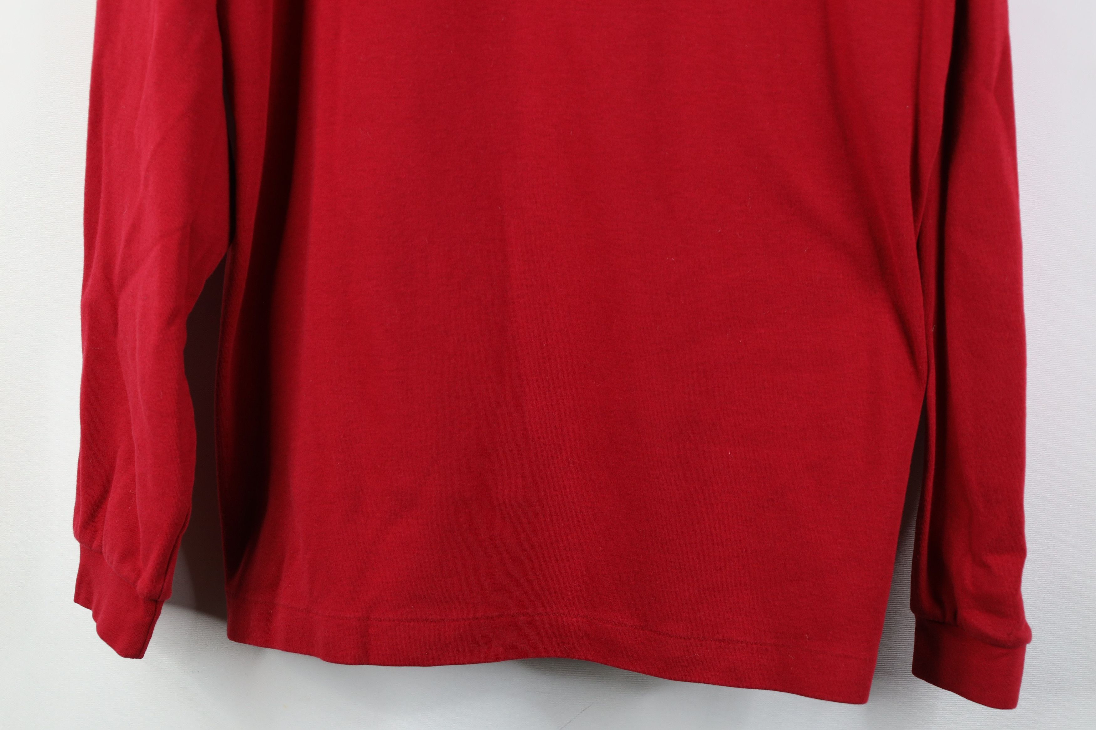 L.L. Bean Vintage 90s LL Bean Mock Neck Long Sleeve T-Shirt Red USA Size US M / EU 48-50 / 2 - 3 Thumbnail