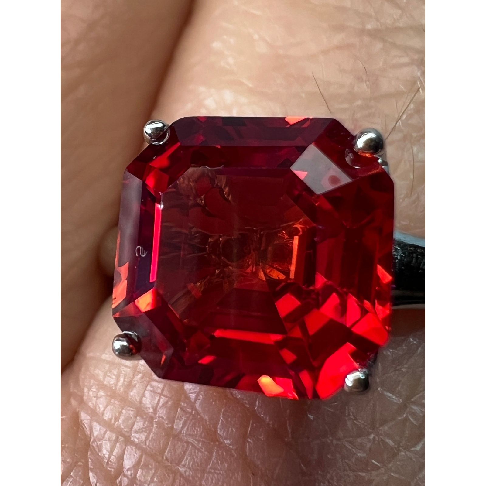 Other Lab padparadscha sapphire 925 solitaire ring size 9 Size ONE SIZE - 8 Thumbnail