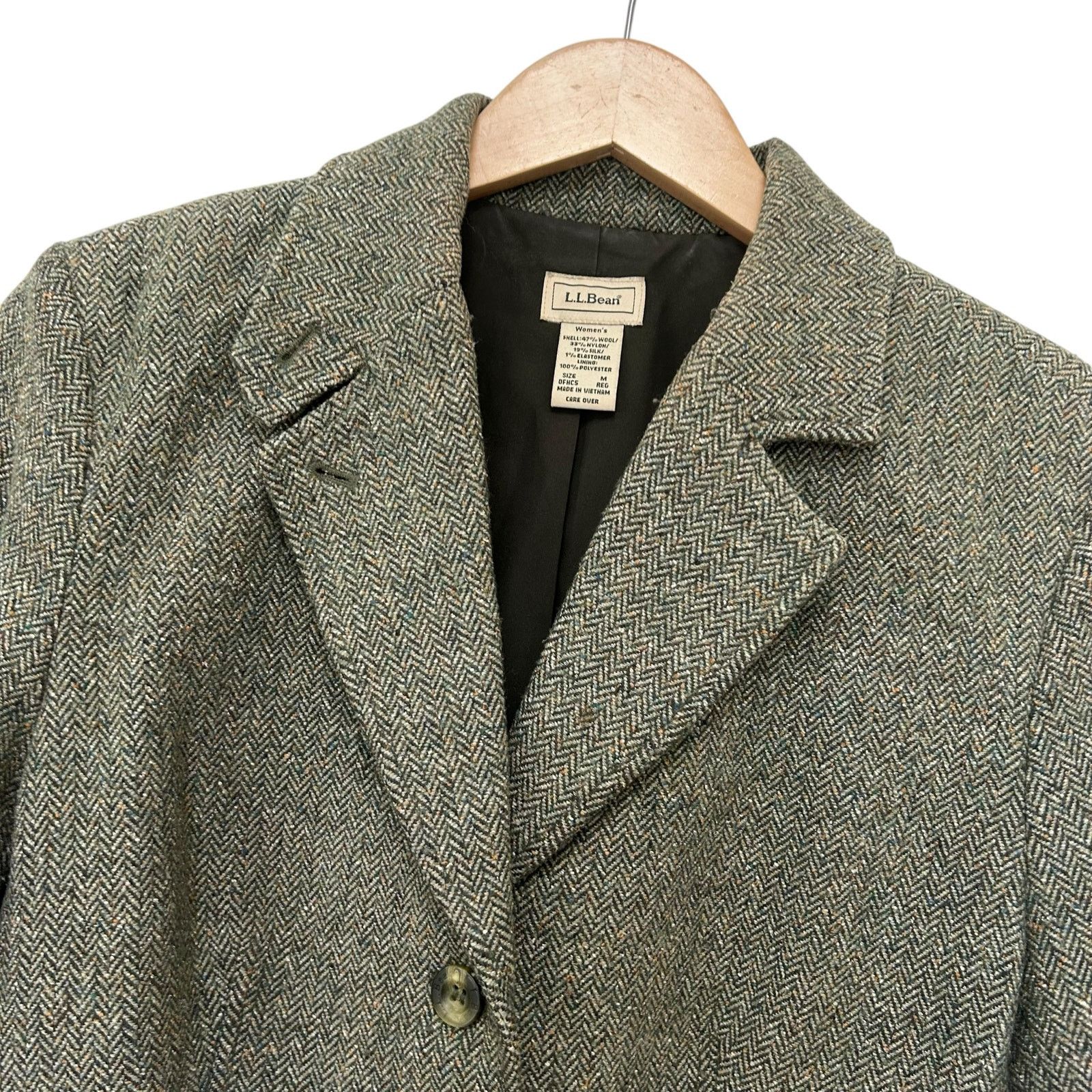 L.L. Bean LL Bean Wool Silk Blend Green Blazer Sz M Size M / US 6-8 / IT 42-44 - 2 Thumbnail