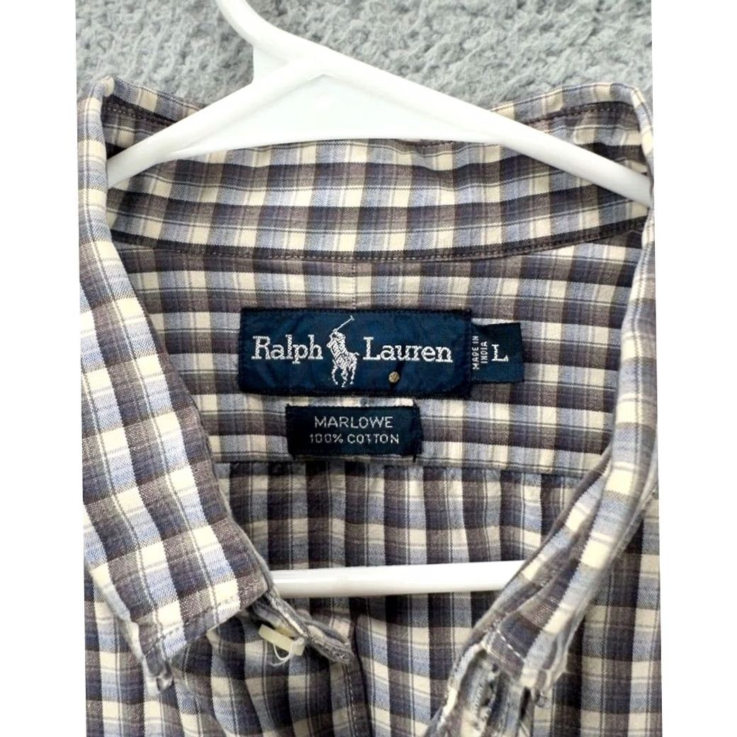 Ralph Lauren Ralph Lauren Shirt Mens Large Marlowe Grey Madras Plaid Button Down Long Sleeve Size US L / EU 52-54 / 3 - 5 Thumbnail