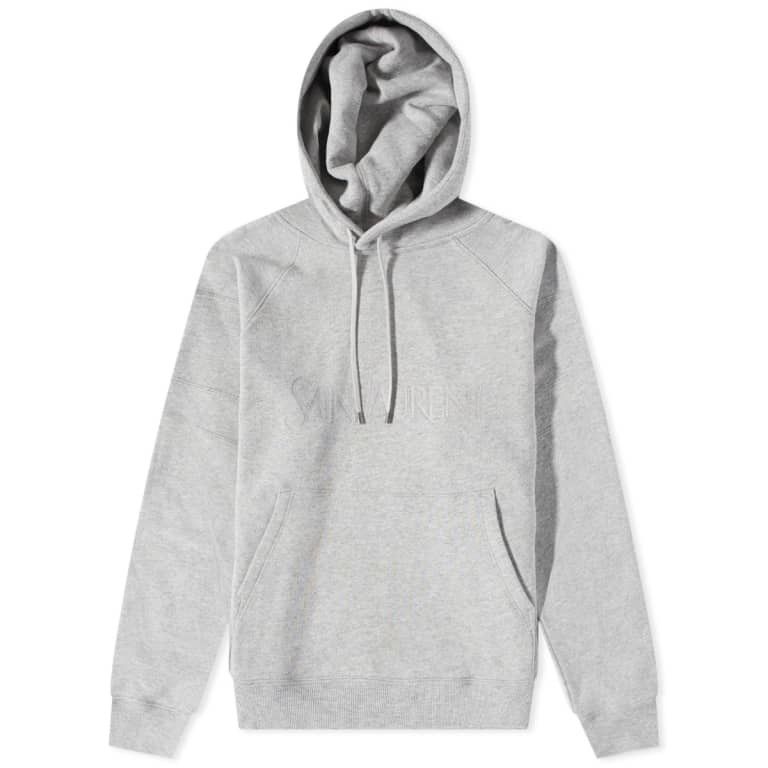Saint Laurent Paris o1mle1224 Logo Hoodie in Grey Size US L / EU 52-54 / 3 - 1 Thumbnail