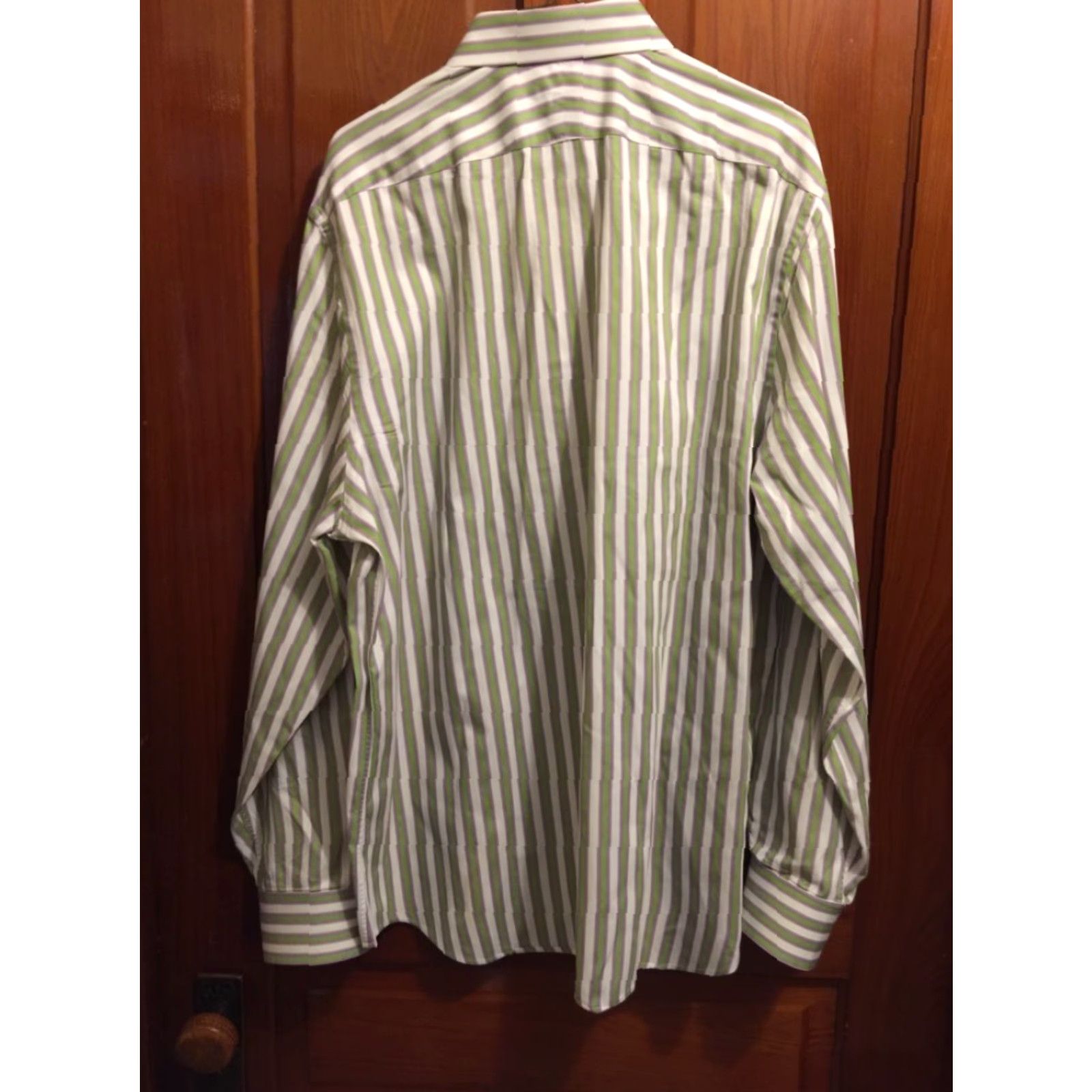 Express VINTAGE XL Express Design Studio Men's Striped Button Down Modern Fit Shirt Size 46R - 5 Thumbnail