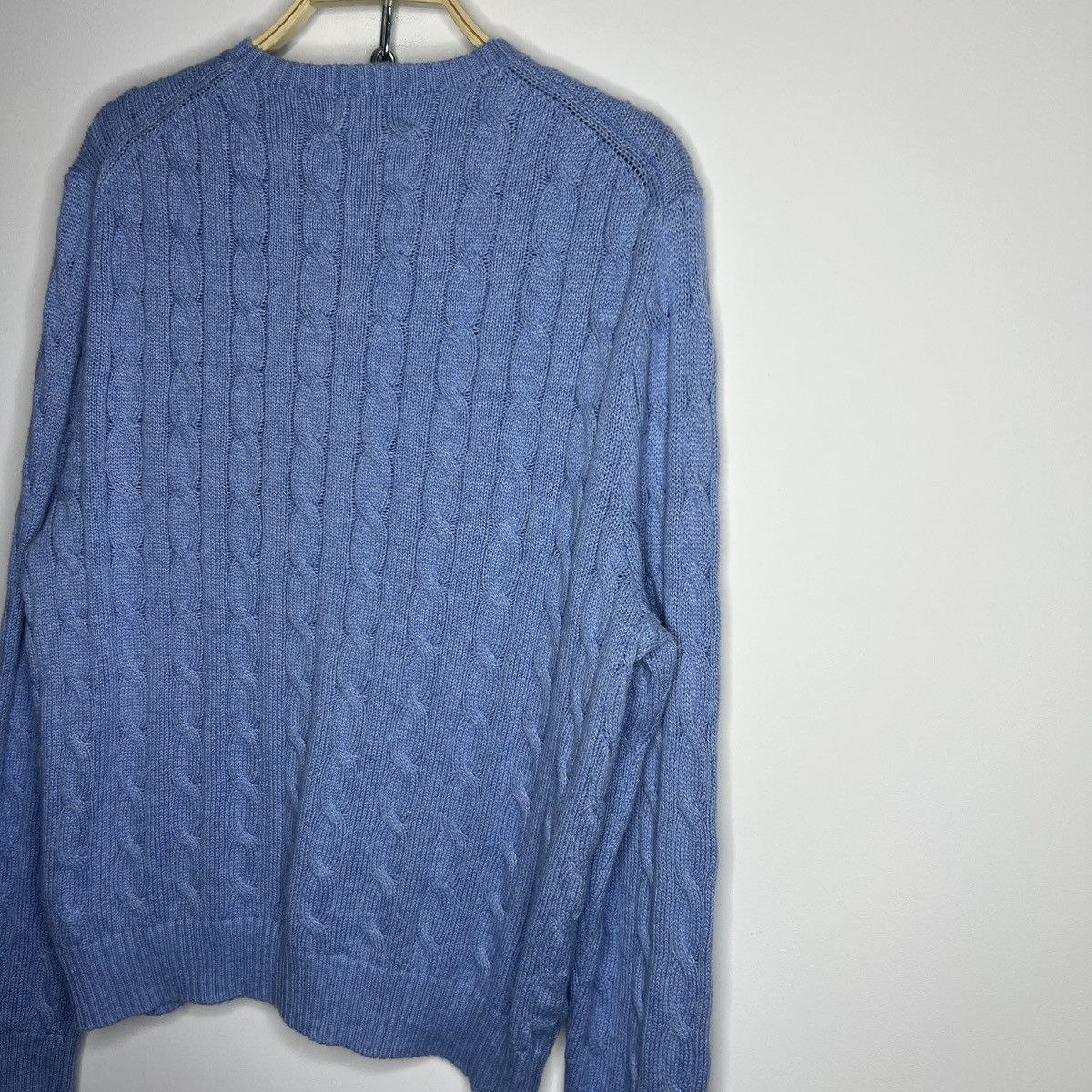 Polo Ralph Lauren × Ralph Lauren Polo Ralph Lauren Sweater Jumper Cable Knitwear Baby Blue Size US L / EU 52-54 / 3 - 10 Thumbnail