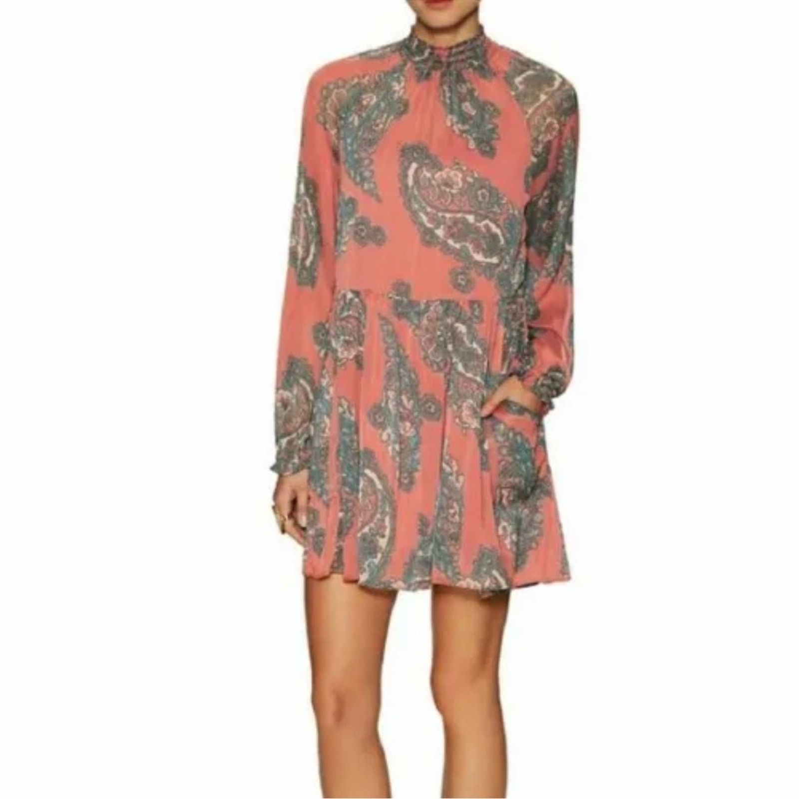 Free People Free People Moonstruck Paisley Mini Shift Dress Size XS / US 0-2 / IT 36-38 - 3 Thumbnail