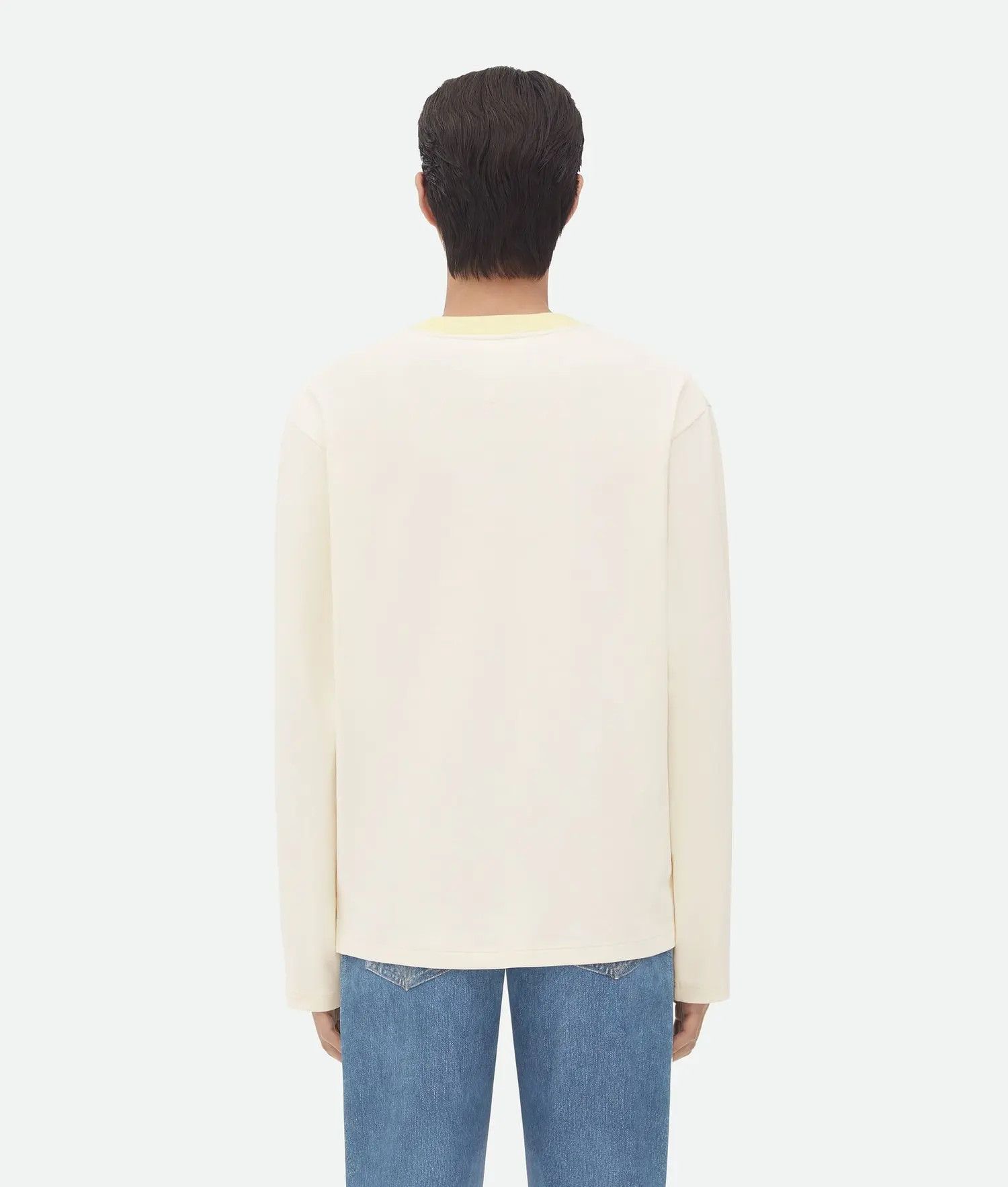 Bottega Veneta o1w1db10525 Fluid Jersey T-Shirt in Chalk Size US S / EU 44-46 / 1 - 3 Thumbnail