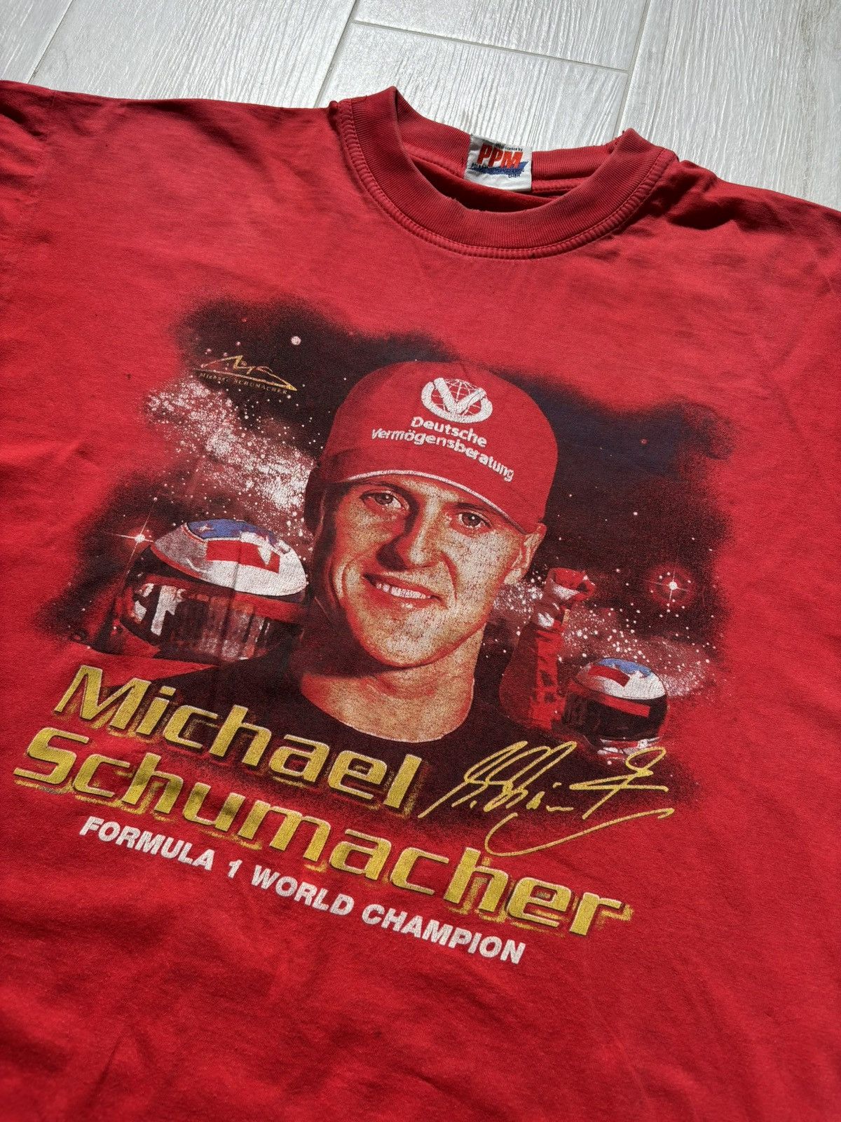 Ferrari Vintage Michael Schumacher T-Shirt Oversized Faded Size US XL / EU 56 / 4 - 2 Thumbnail
