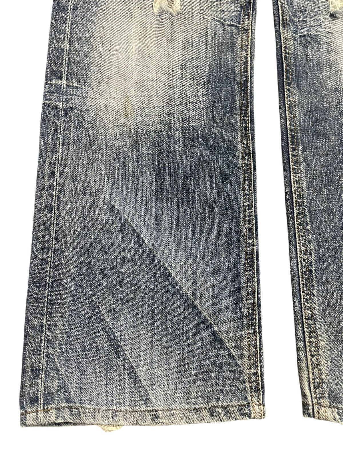 14th Addiction Vintage Japanese Brand Blue Faded Wash Distress Loose Jeans Size US 31 - 7 Thumbnail