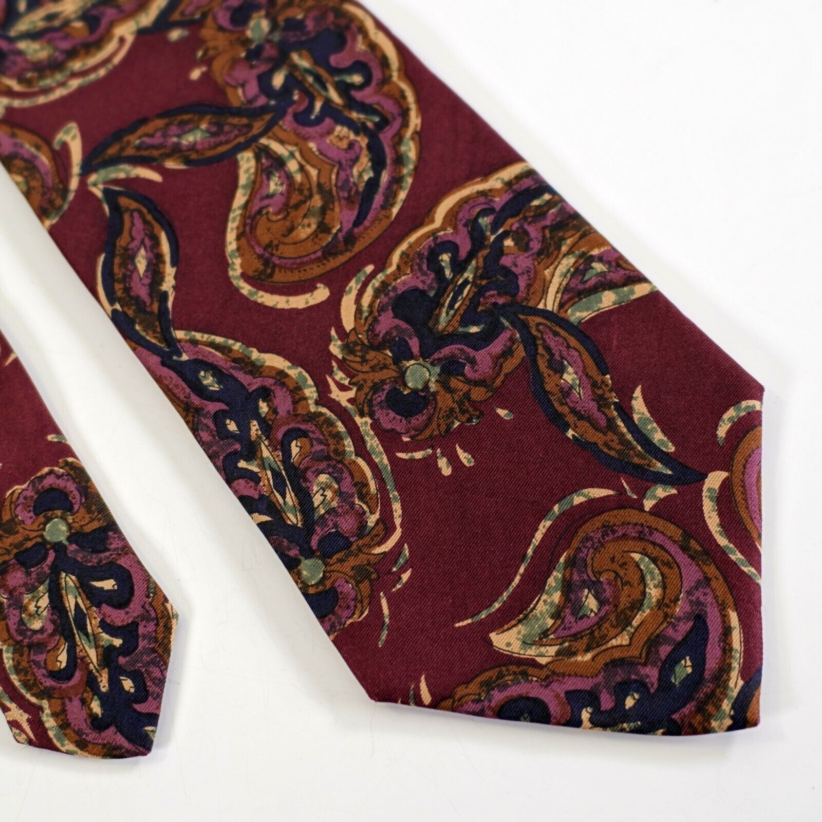 Vintage Strathmore Maroon Red Paisley Print Silk Tie Size ONE SIZE - 1 Thumbnail