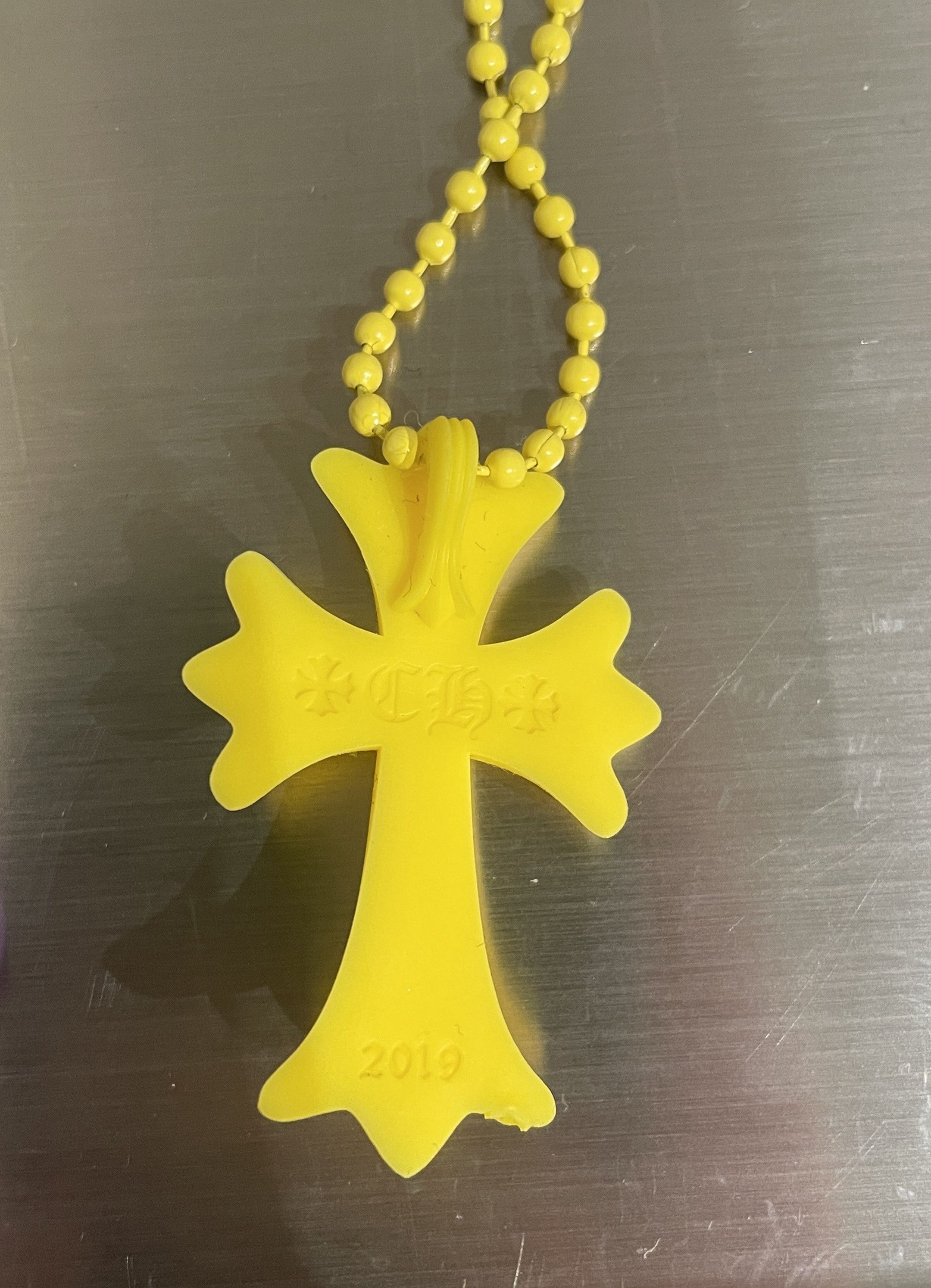 Chrome Hearts Chrome Hearts Yellow Resin Cross Pendant Ball Chain Necklace Size ONE SIZE - 6 Thumbnail