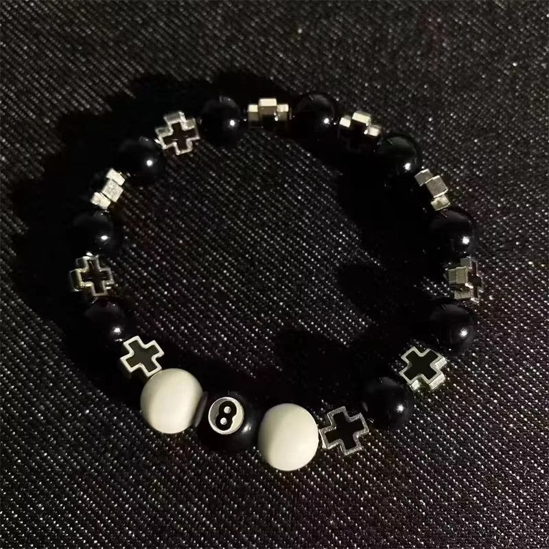 Jewelry × Vintage Billiard Black Eight Cross Bracelet Size ONE SIZE - 1 Thumbnail