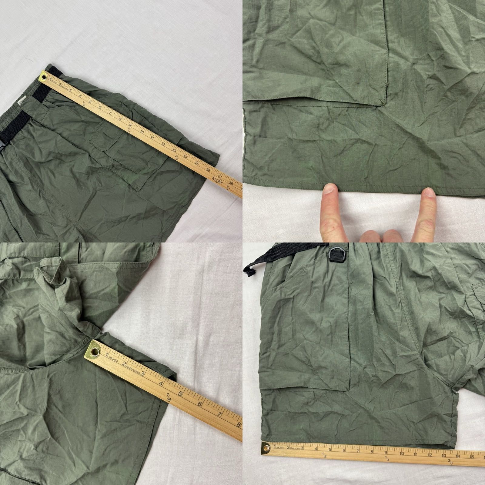 Vintage VINTAGE Fieldmaster Shorts Men XL Green Outdoor Belted Cargo Nylon 4 in Inseam - Mens Size US 36 / EU 52 - 8 Thumbnail