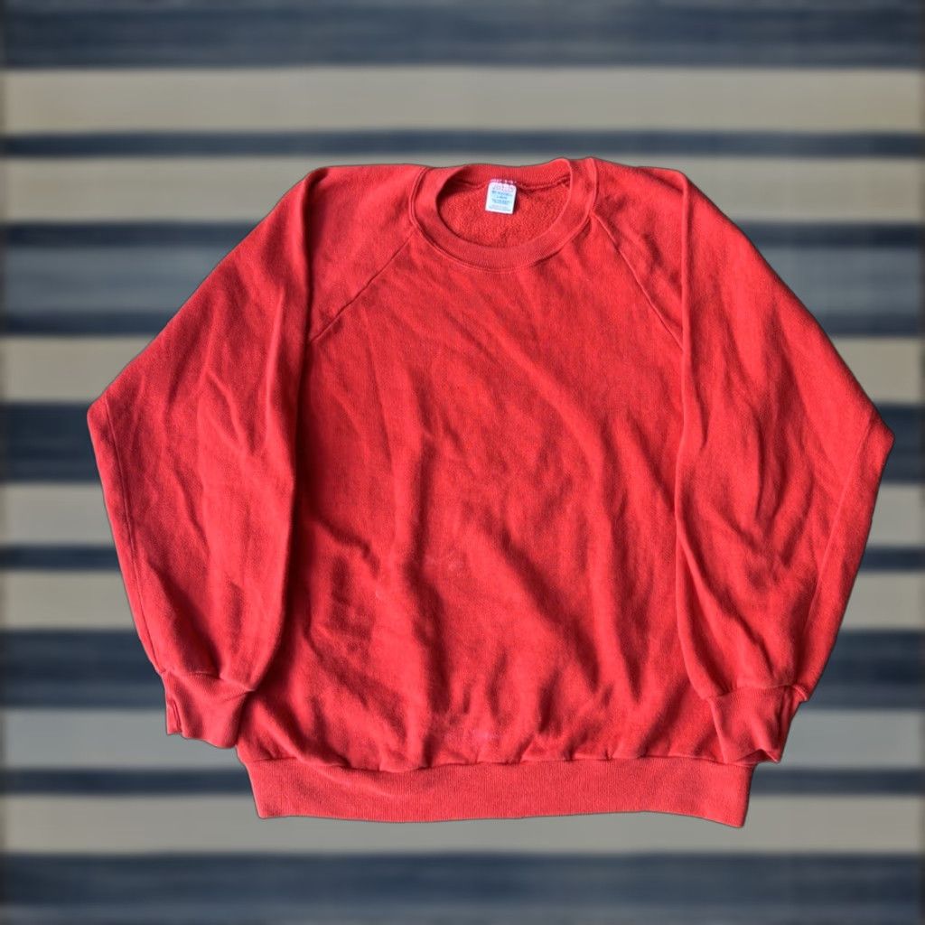 Jerzees VINTAGE Jerzees Crewneck Sweatshirt by Russell Blank Large Blue USA Made - 80s Retro Sports Fleece Logo Pullover Men's Sweatshirt Size US L / EU 52-54 / 3 - 1 Thumbnail