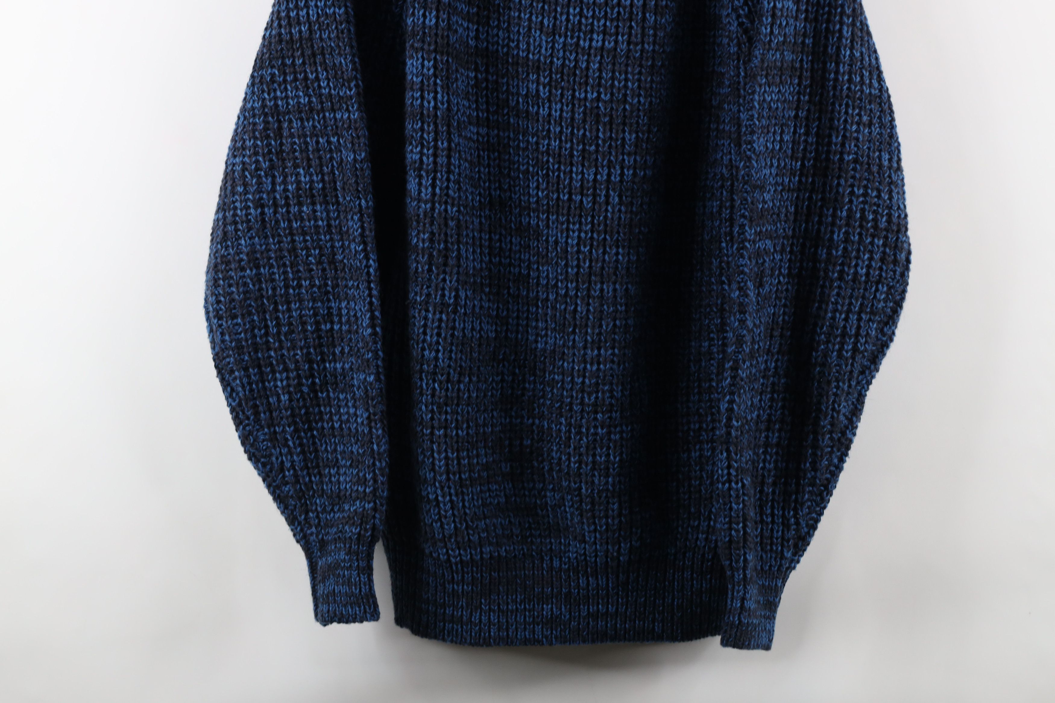 Vintage Vintage 90s Streetwear Ribbed Knit Crewneck Sweater Blue Size US M / EU 48-50 / 2 - 3 Thumbnail