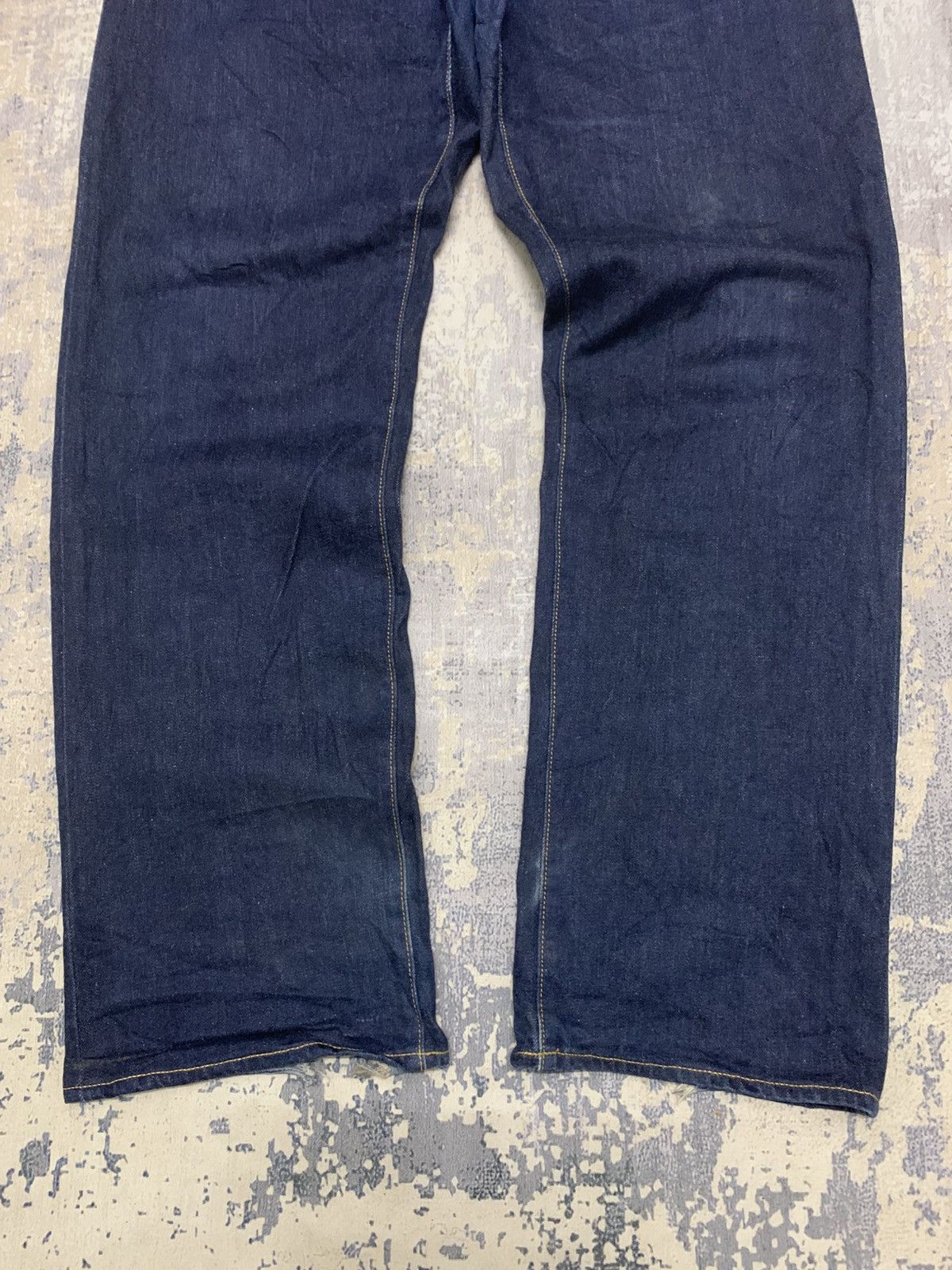 Japanese Brand GU Distressed Baggy Jeans W35x32 Size US 35 - 3 Thumbnail