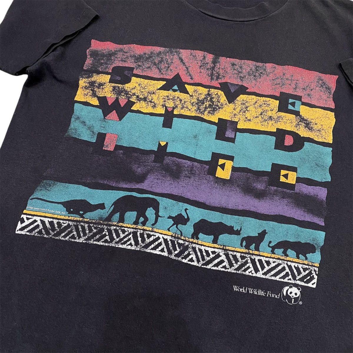 Habitat Vintage 80s World Wildlife Fund WWF Aztec 1989 Tshirt Size US S / EU 44-46 / 1 - 4 Thumbnail