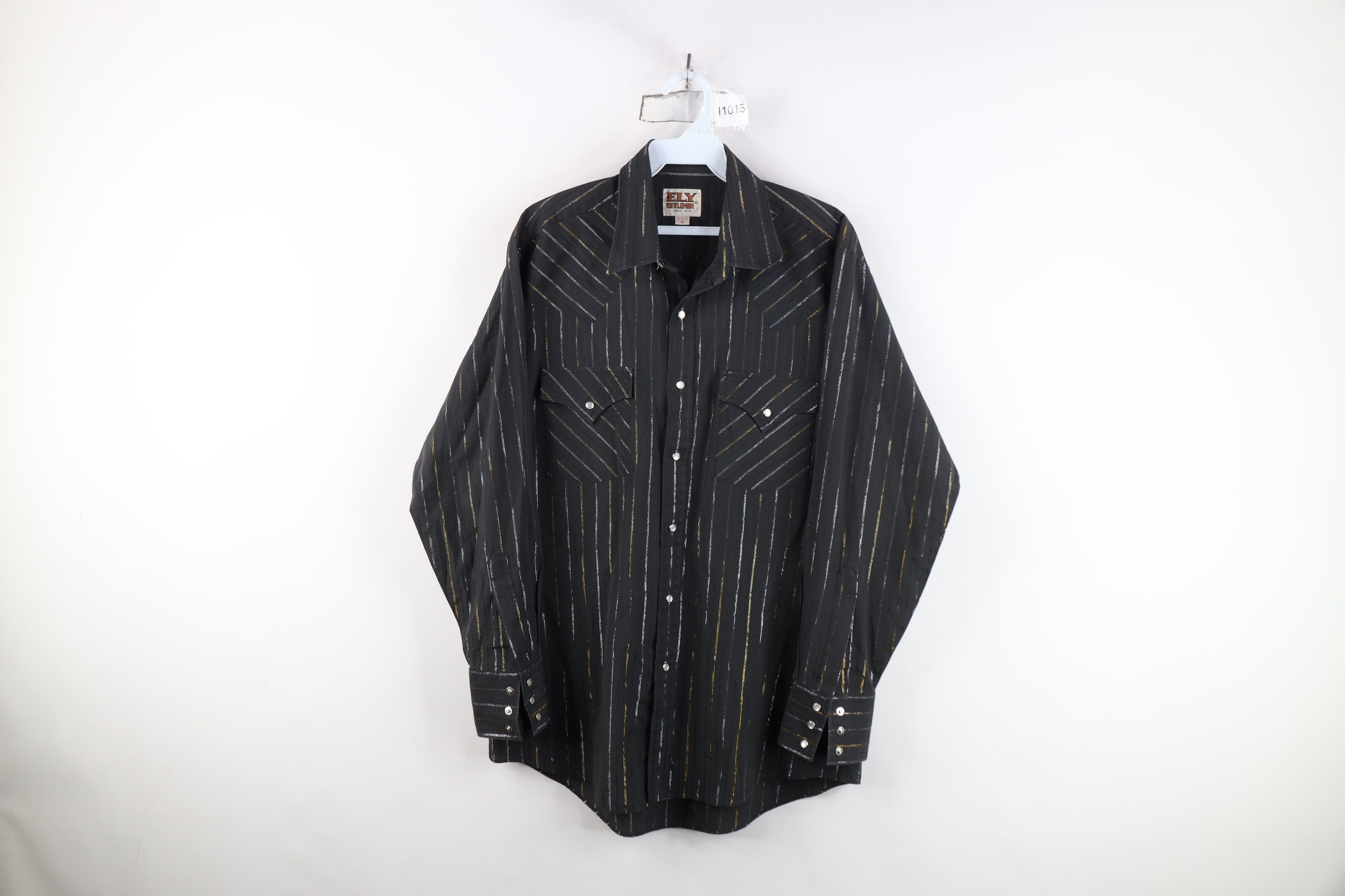 Vintage Vintage 90s Streetwear Metallic Striped Western Button Shirt Size US M / EU 48-50 / 2 - 1 Thumbnail