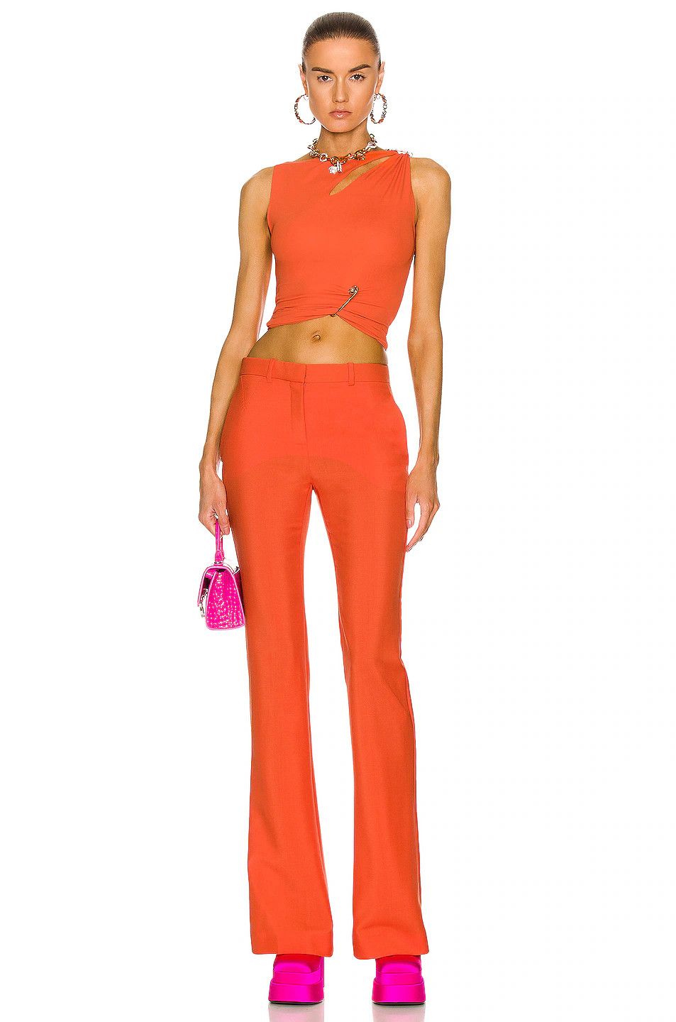 Versace o1y0226 Casual Pant in Orange Size 27" / US 4 / IT 40 - 4 Thumbnail