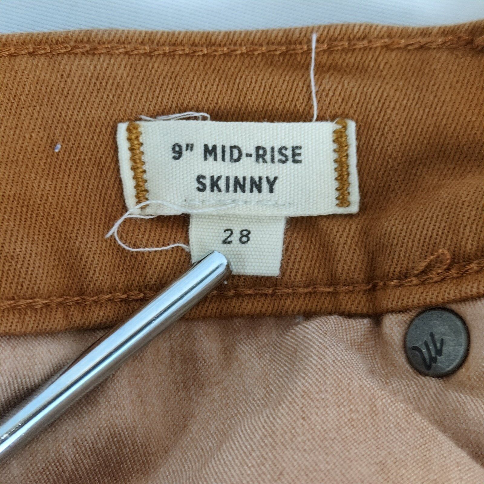 Madewell Madewell Mid-Rise Skinny Jeans Button Front 28 Burnt Sienna Size 28" / US 6 / IT 42 - 6 Thumbnail