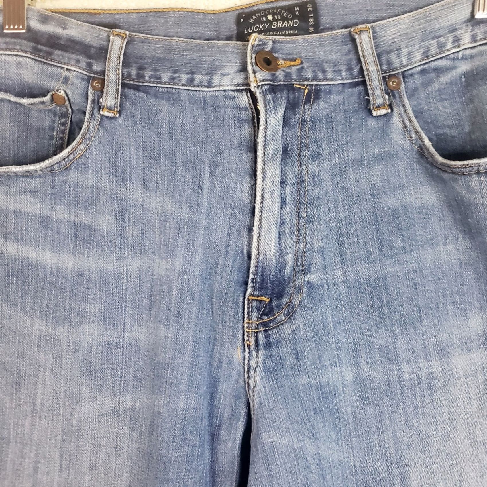 Lucky Brand Lucky Brand 410 Athletic Slim Denim Jeans Blue Men’s 38X30 Slim Straight 5-Pocket Logo USA Vintage No Size US 38 / EU 54 - 4 Thumbnail