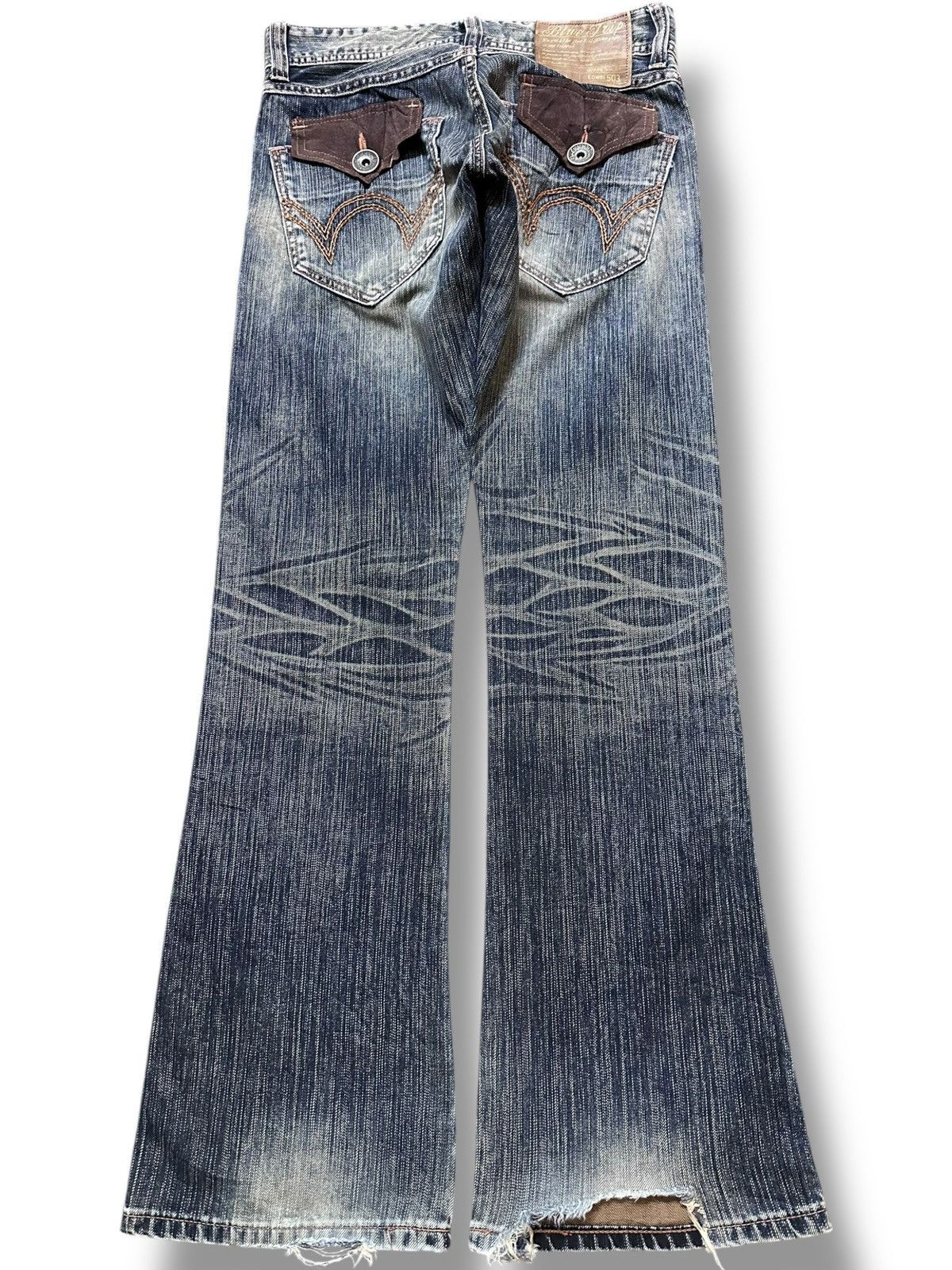 Edwin Vintage Edwin Bluetrip Flare Bootcut Grunge Distressed Denim Size US 30 / EU 46 - 5 Thumbnail