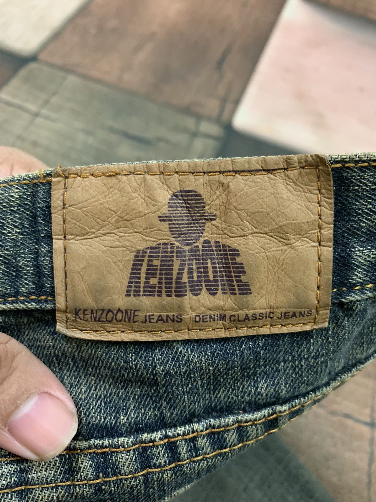If Six Was Nine FLARED RUSTY WASH jeans with claw mark faded design Size US 29 - 11 Thumbnail