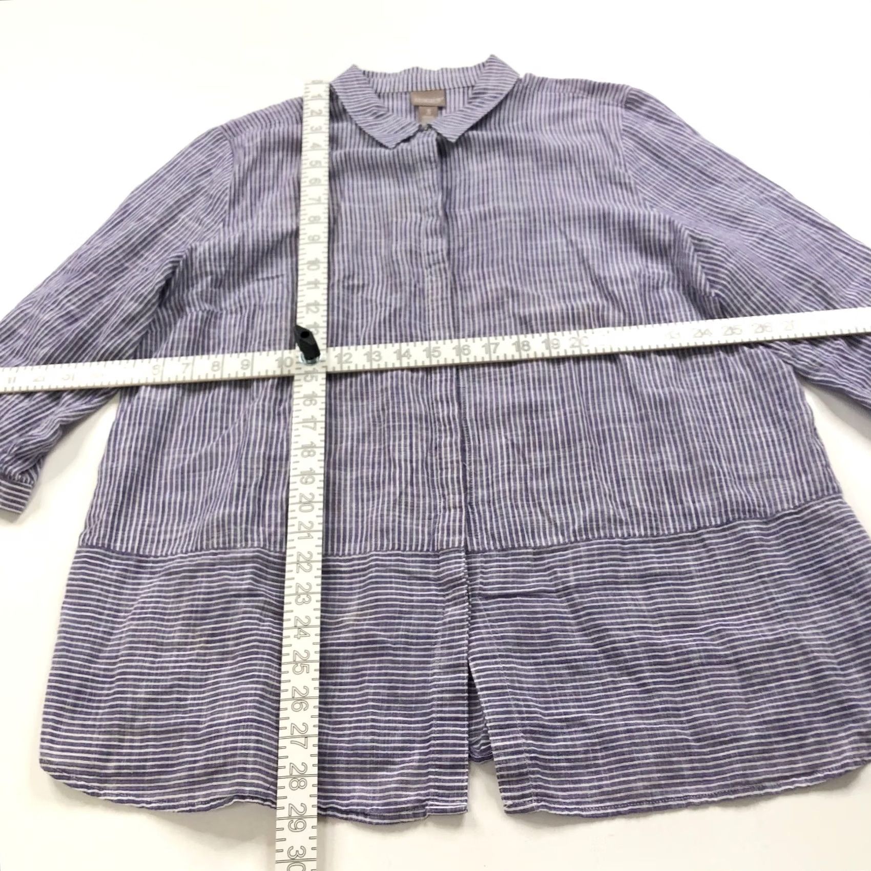 Vintage Chico's 3 100% Cotton Button Long Sleeve Striped Shirt Purple Lightweight Shirt Womens 3 Regular Striped Button-Up Casual Classic Value Box Size XS / US 0-2 / IT 36-38 - 4 Thumbnail