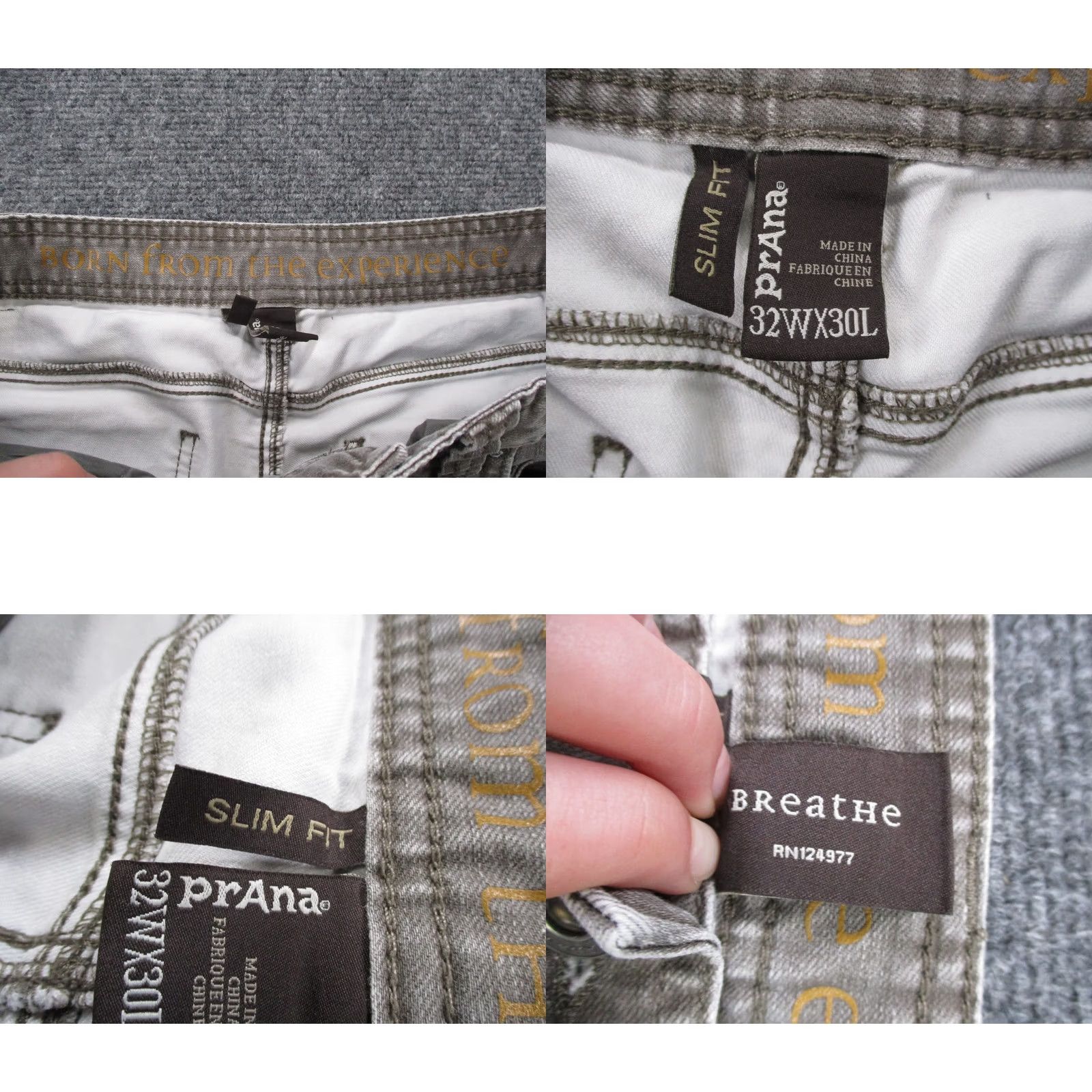 Prana prAna Pants Mens 32 x 30 Beige Slim Fit Denim Stretch Casual Straight Pants Size US 32 / EU 48 - 8 Thumbnail