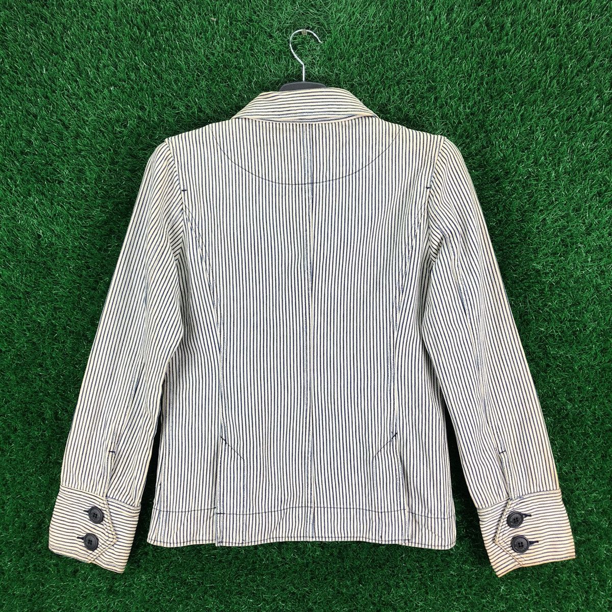Hysteric Glamour Vintage 90's Hysteric Glamour Hickory Stripe Denim Jacket Size XS / US 0-2 / IT 36-38 - 6 Thumbnail