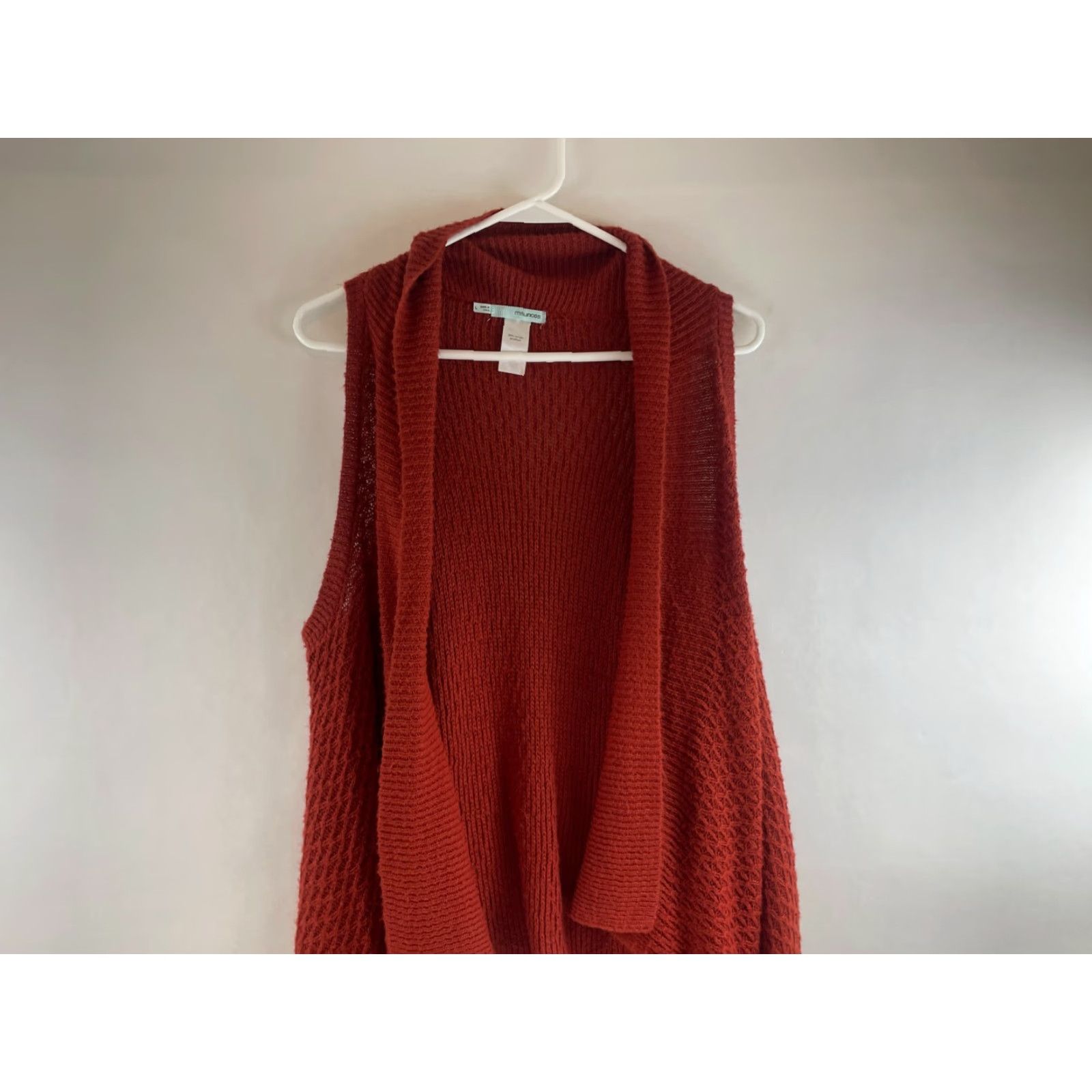 Vintage Maurices Sweater Vest Women’s Size Large Burnt Orange Casual Vest Modern Regular Orange 90s? Size L / US 10 / IT 46 - 3 Thumbnail
